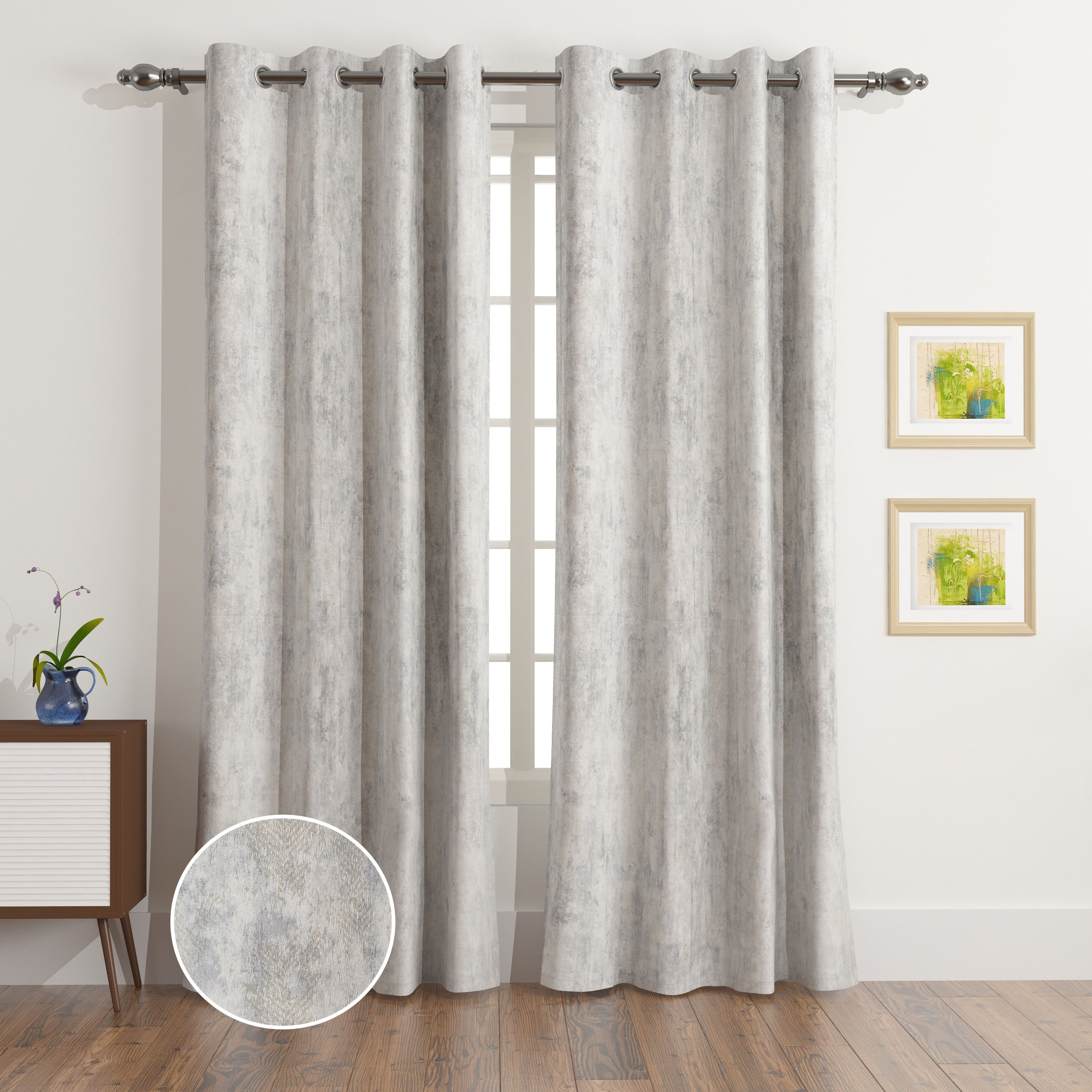 Olivia Kia 2-Piece Extra Long Jacquard Curtain Set - 135x300 cm-hbxhomeware-hbxdecorandfurnishings-image-1
