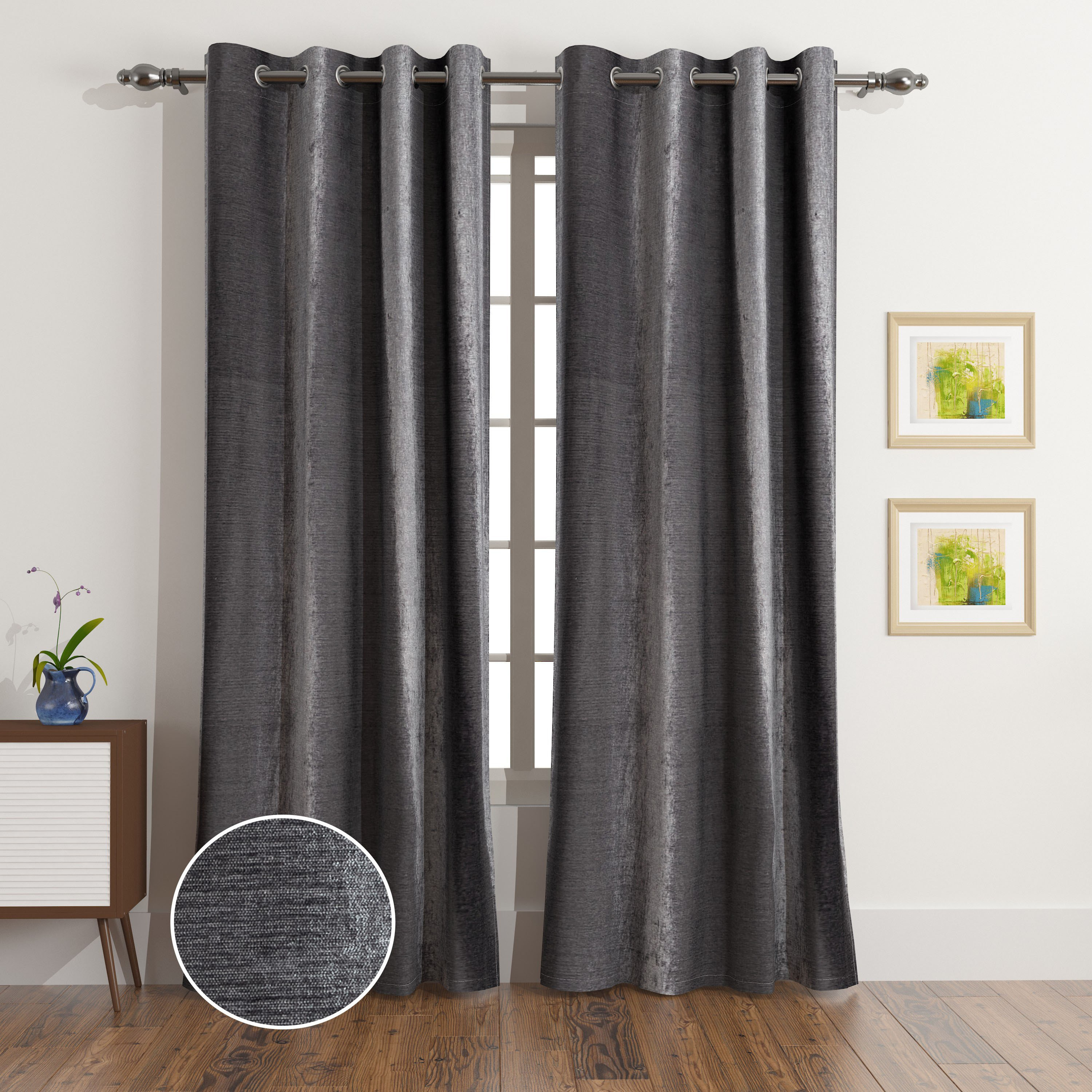 Stella 2-Piece Extra Long Chenille Curtain Set - 140x300 cm-hbxhomeware-hbxdecorandfurnishings-image-1