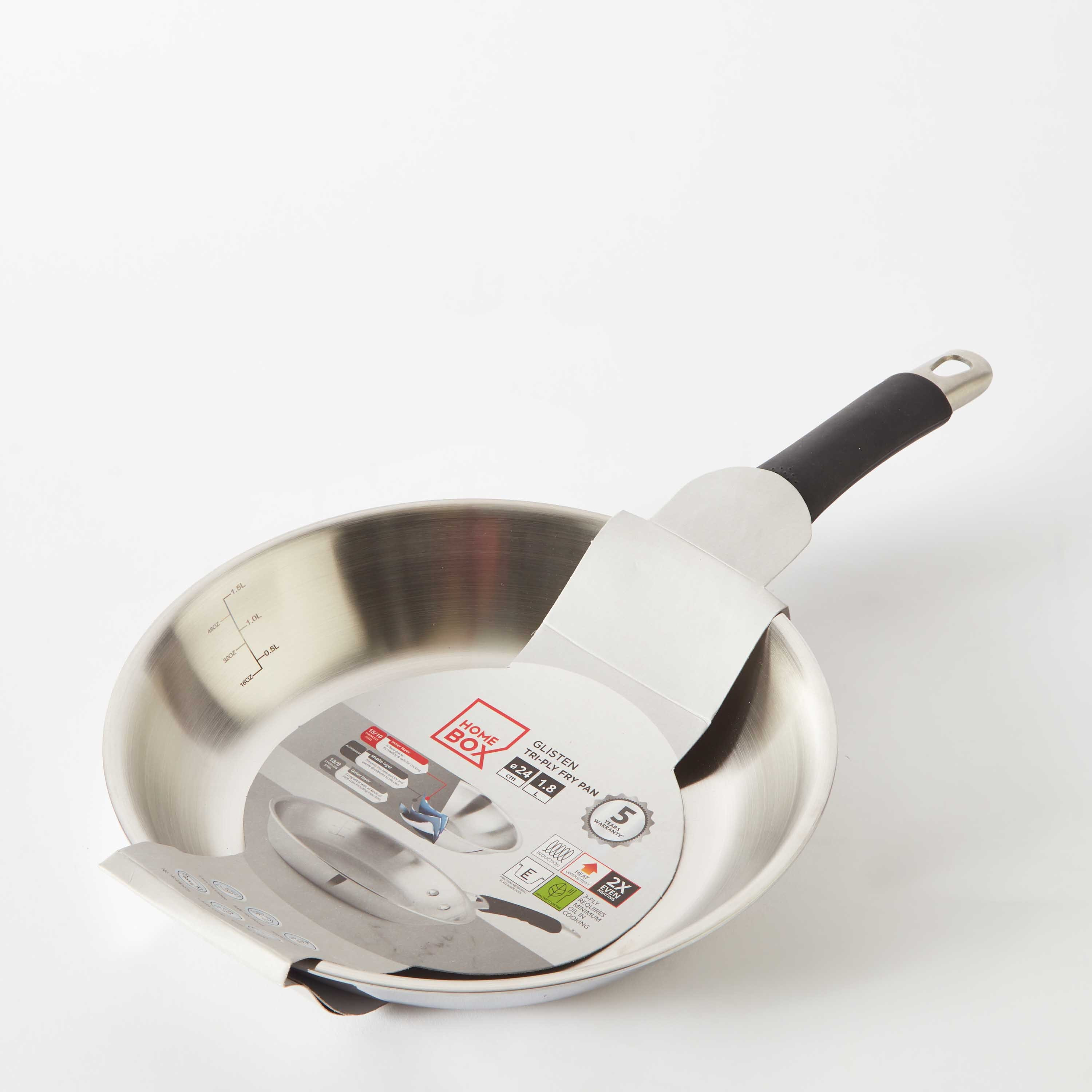 Glisten Steel Triply Fry Pan - 24 cm-hbxhomeware-hbxkitchen-image-6