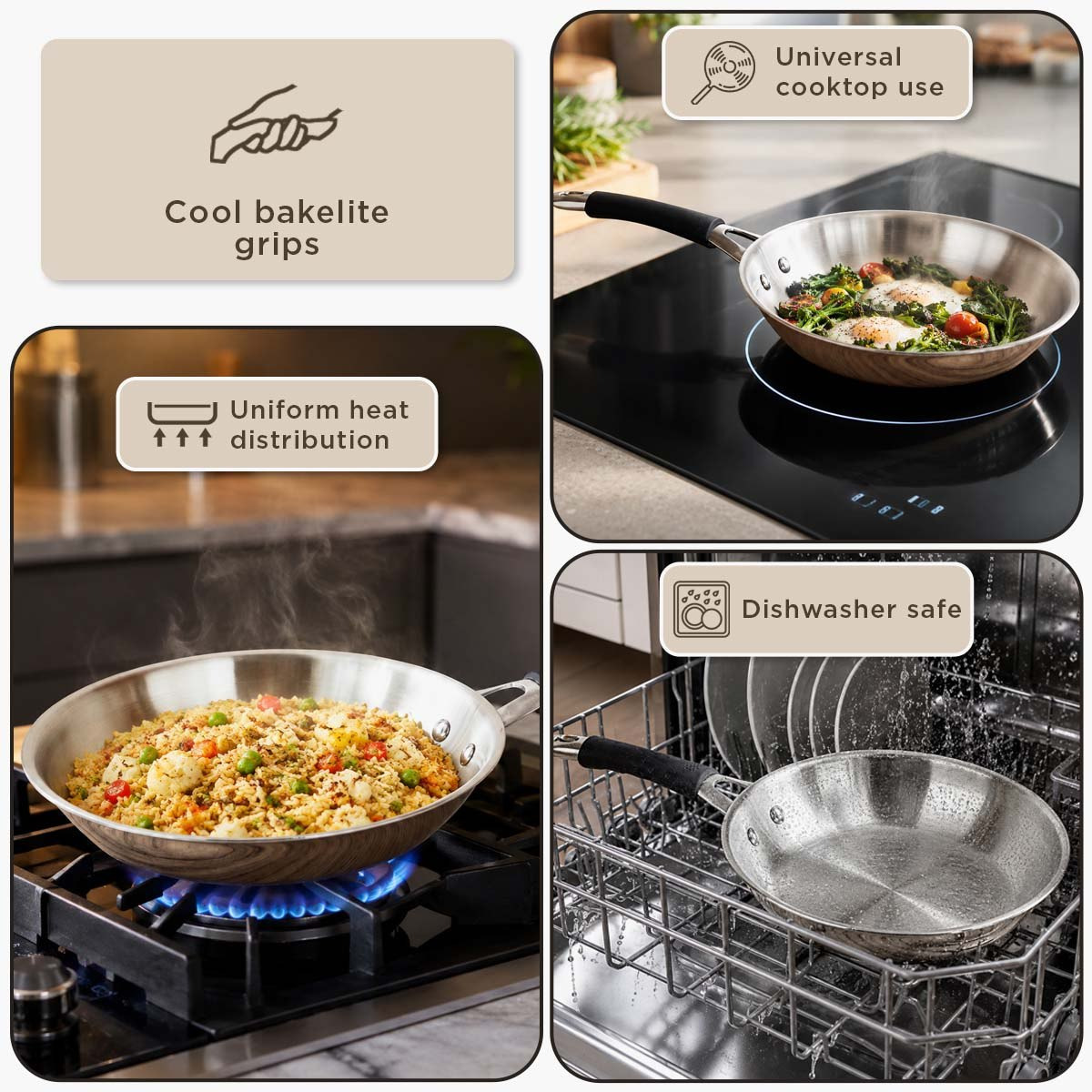 Glisten Steel Triply Fry Pan - 24 cm-hbxhomeware-hbxkitchen-image-8