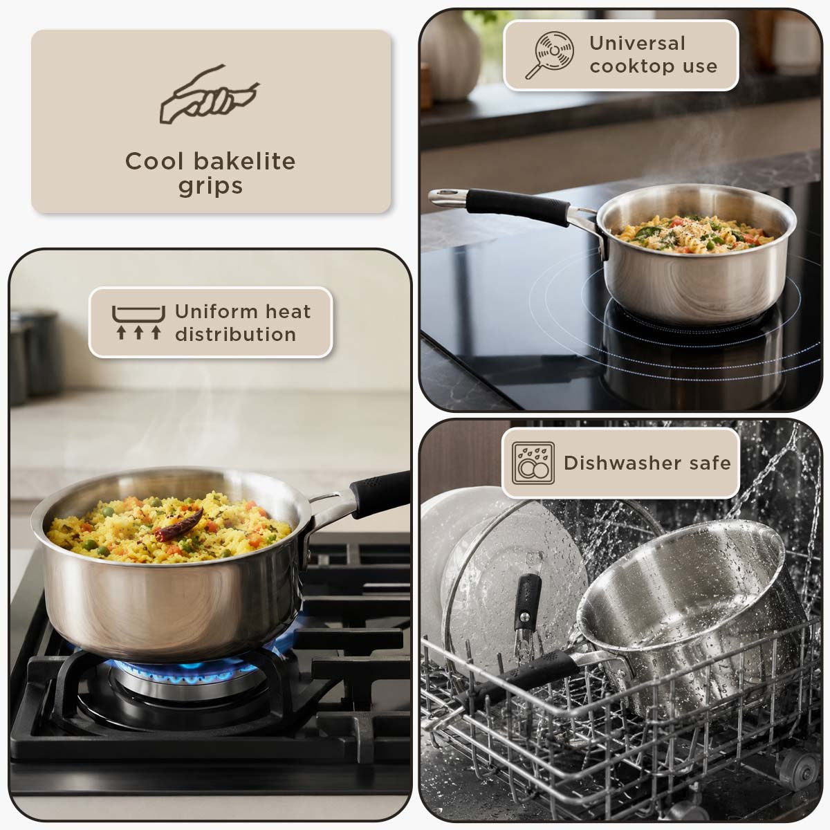 Glisten Steel Triply Saucepan - 18 cm-hbxhomeware-hbxkitchen-image-8