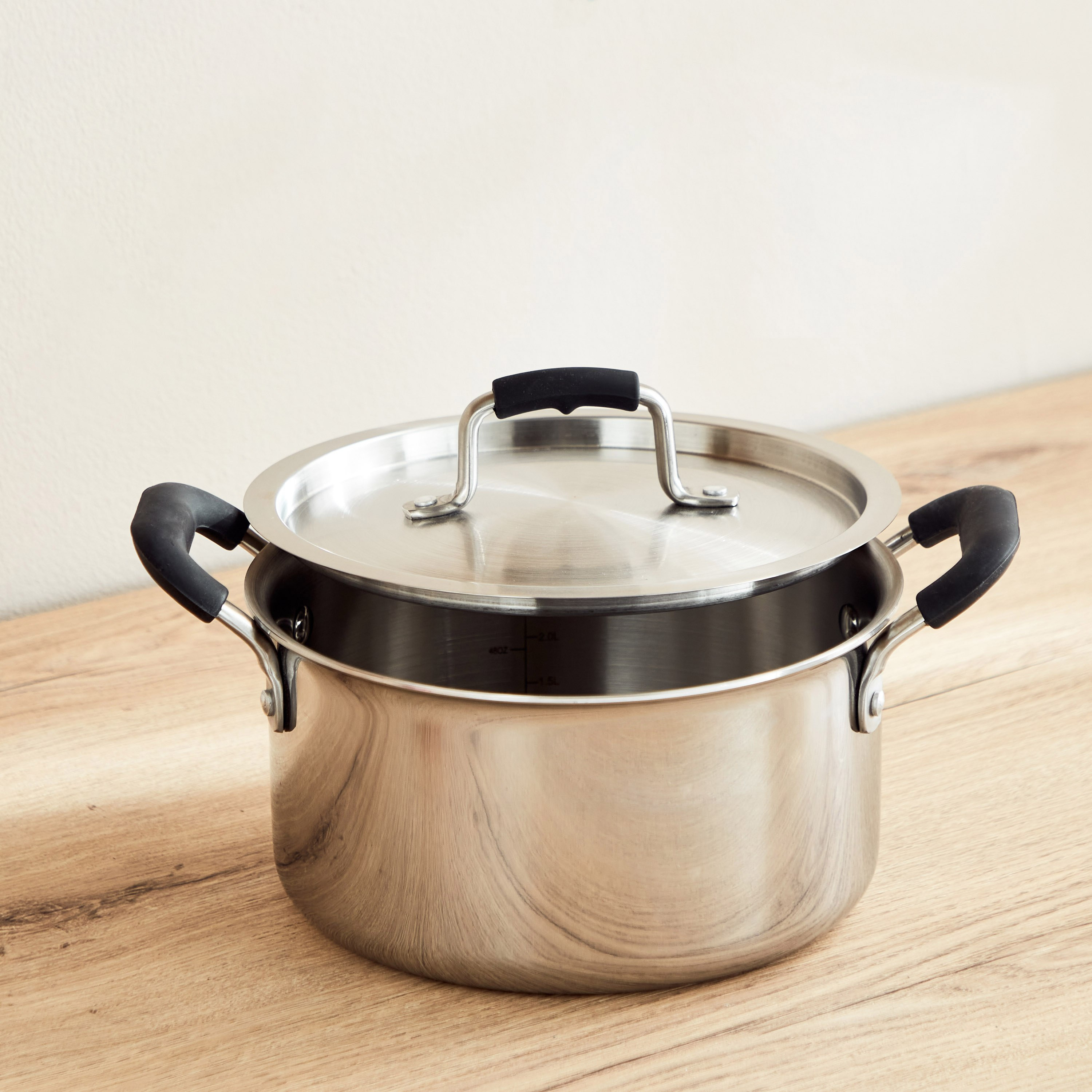 Glisten Steel Triply Casserole with Steel Lid - 20 cm-hbxhomeware-hbxkitchen-image-2