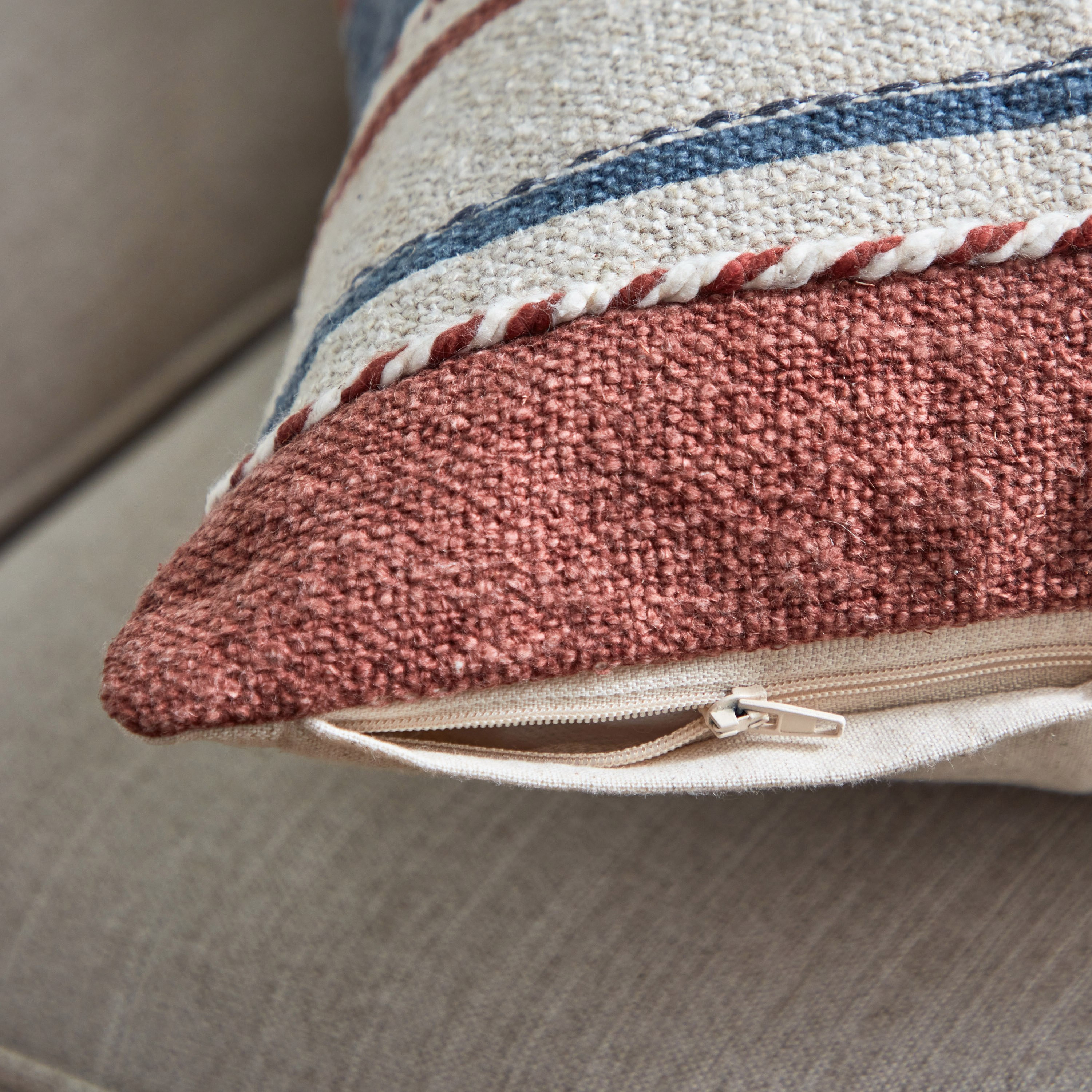 Art Accent Genae Woven Stripe Cushion Cover - 45x45 cm-hbxhomeware-cushionsandcovers-cushioncovers-image-4