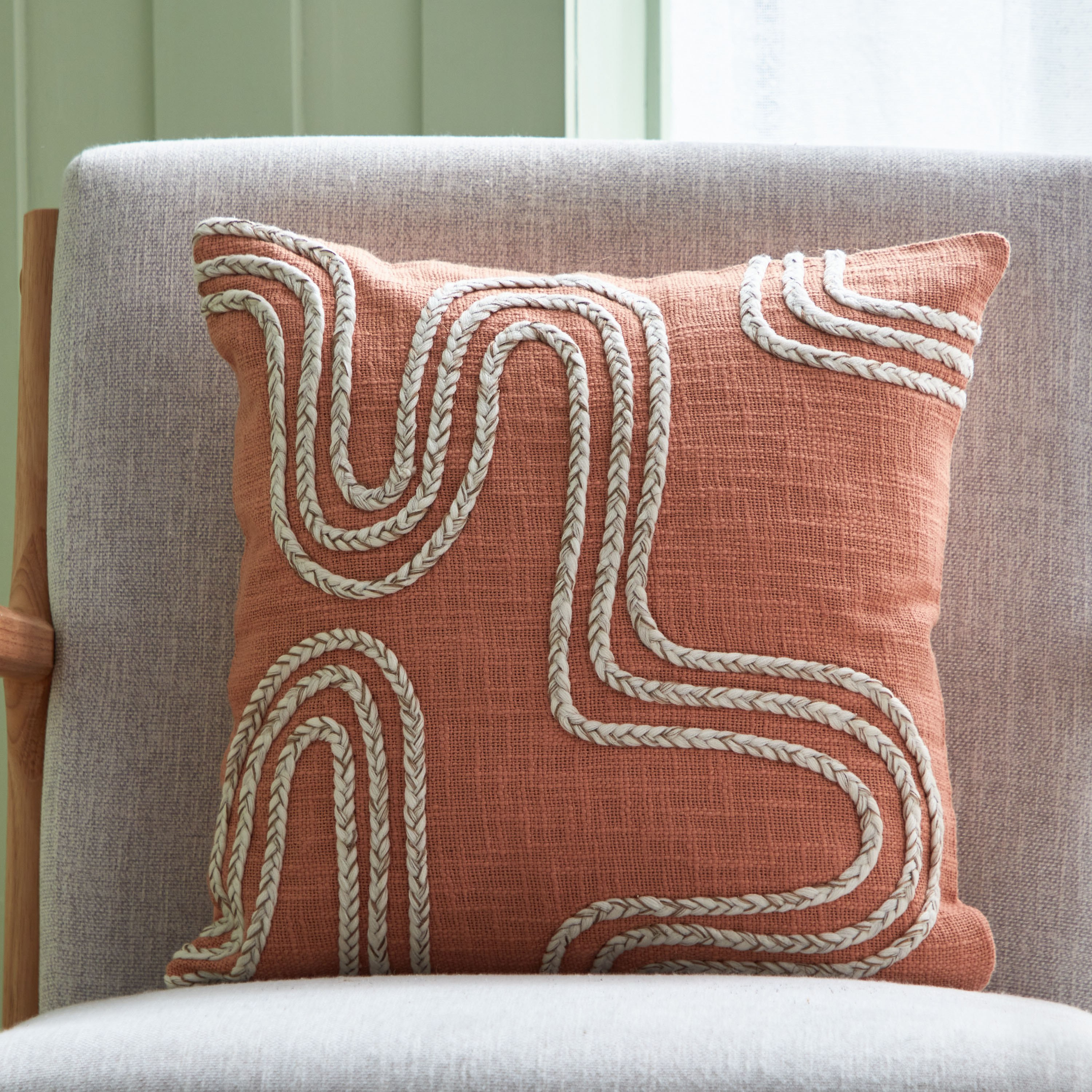 Silky Sheen Haru Dori Embroidered Filled Cushion - 45x45 cm-hbxlivingroom-furnishings-cushionsandcovers-filledcushions-image-1