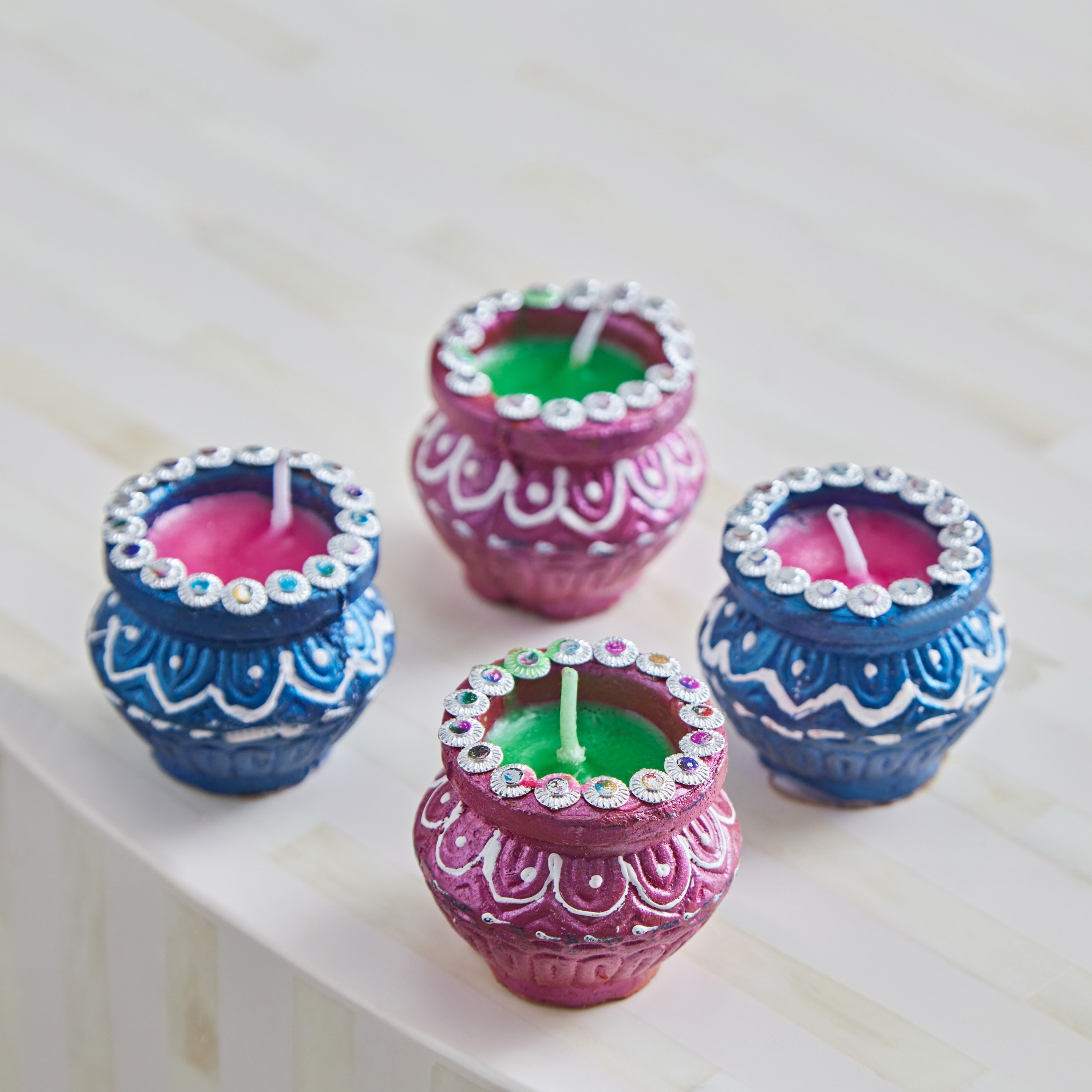 Lumen 4-Piece Matki Diya with Wax Set - 23x8x5 cm-hbxlivingroom-decorandaccessories-candleholders-image-2