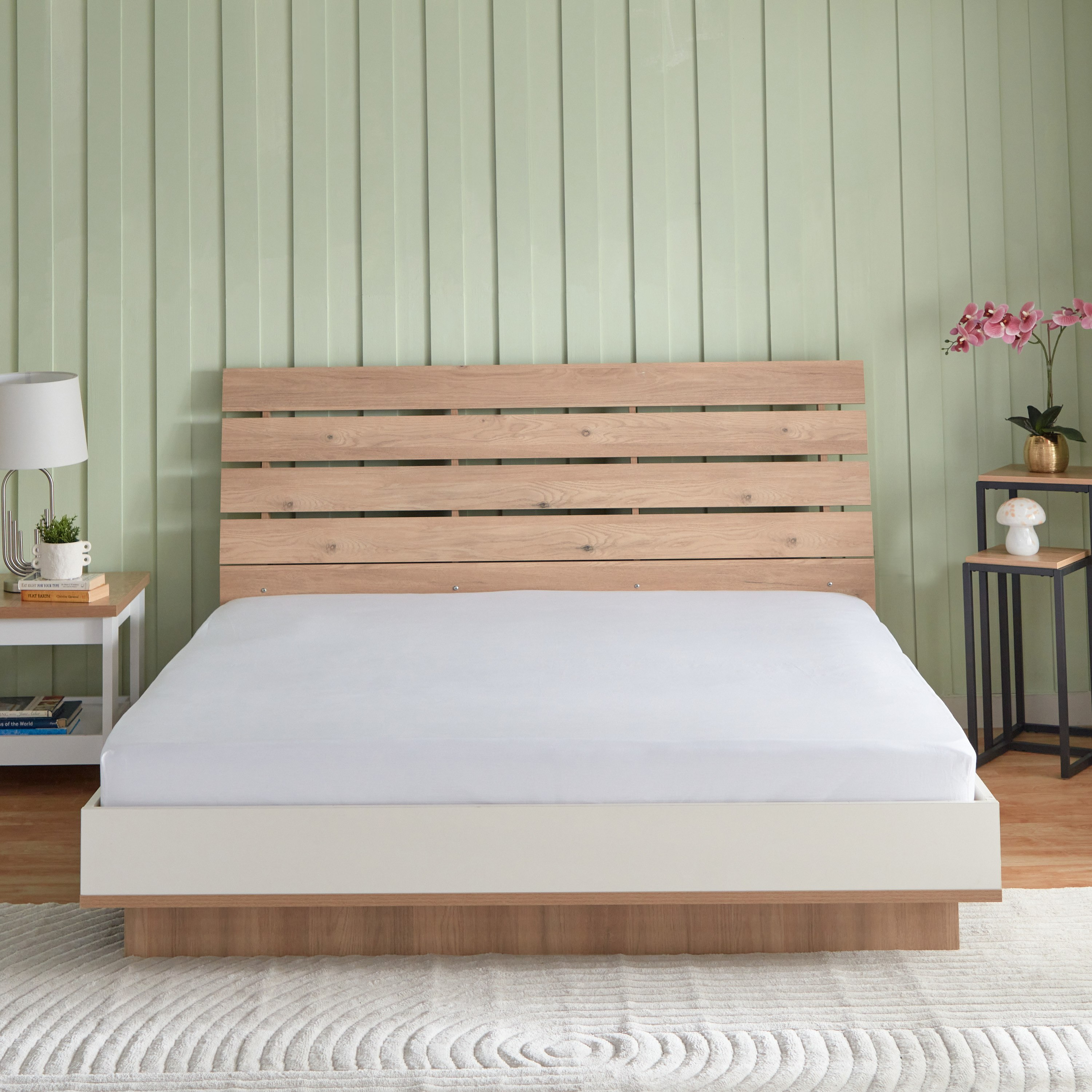 شرشف مطاطي كوين قطن بي سي أي من إسنشيال - 150x200+25 سم-hbxhomeware-hbxbedroom-image-2