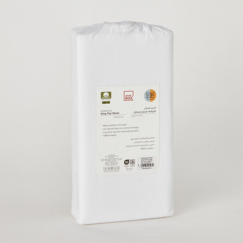 Essential Cotton King Flat Sheet - 240x260 cm-Sheets and Pillow Covers-image-6