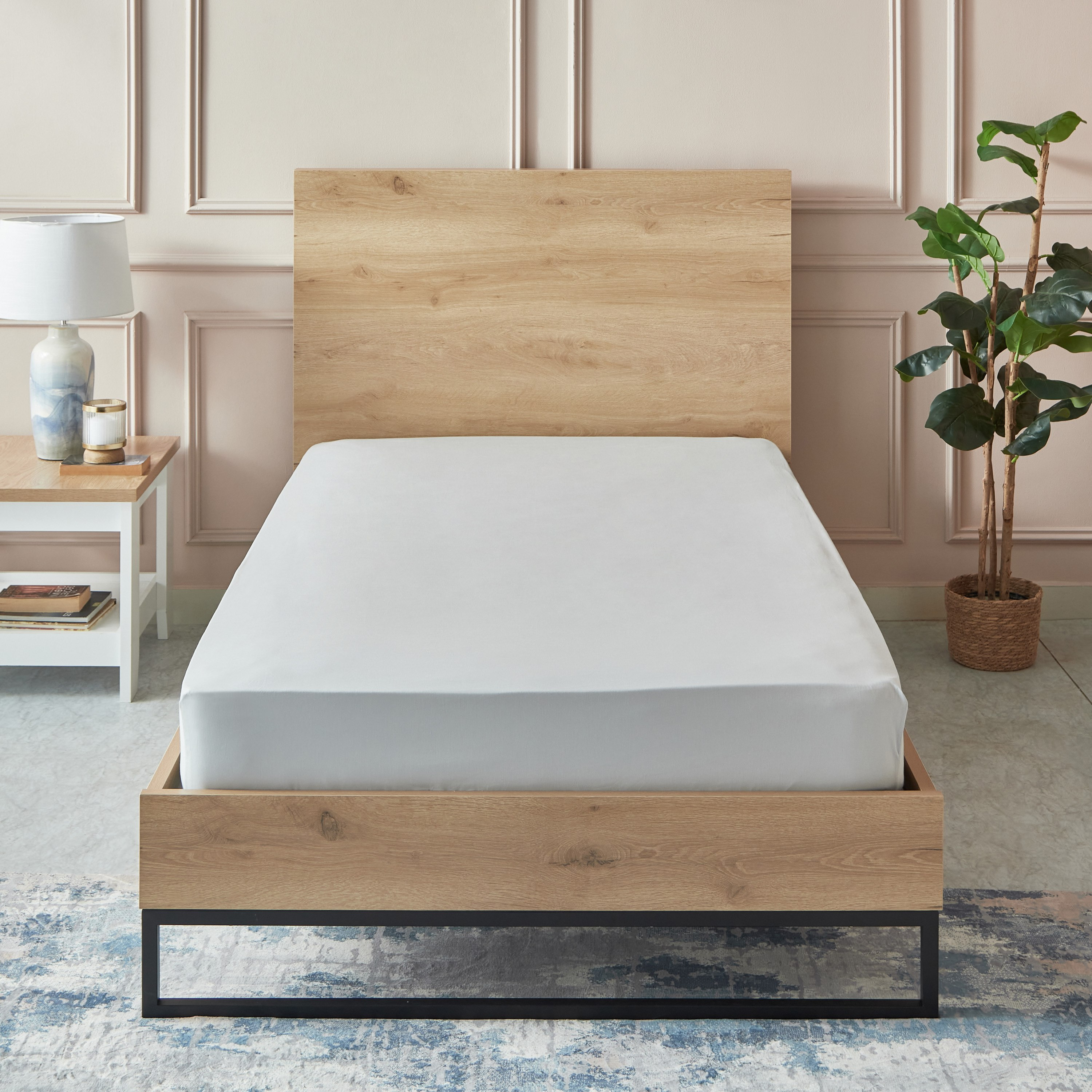 شرشف مطاطي توين قطن بي سي أي من إسنشيال - 120x200+25 سم-hbxhomeware-hbxbedroom-image-2