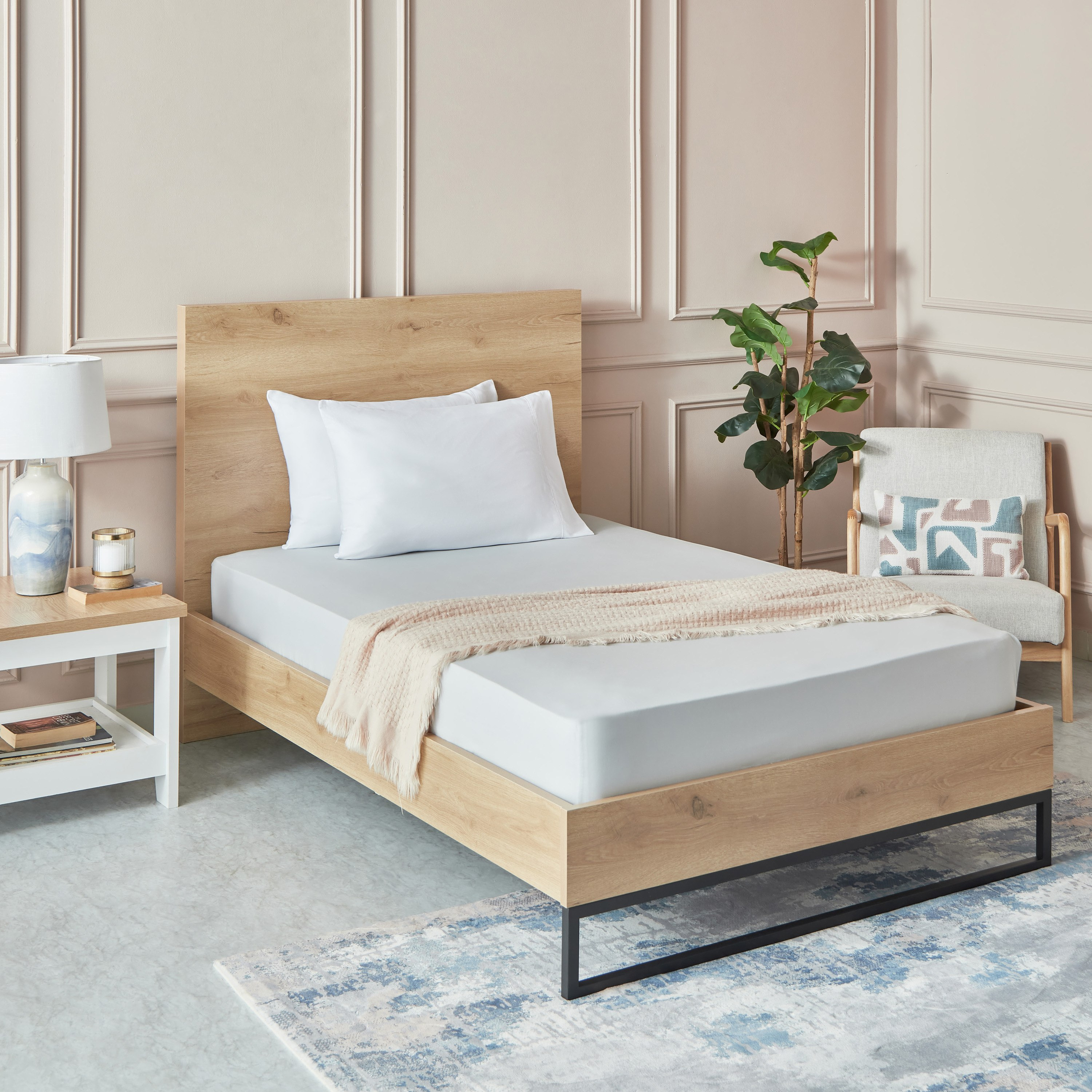 شرشف مطاطي توين قطن بي سي أي من إسنشيال - 120x200+25 سم-hbxhomeware-hbxbedroom-image-7