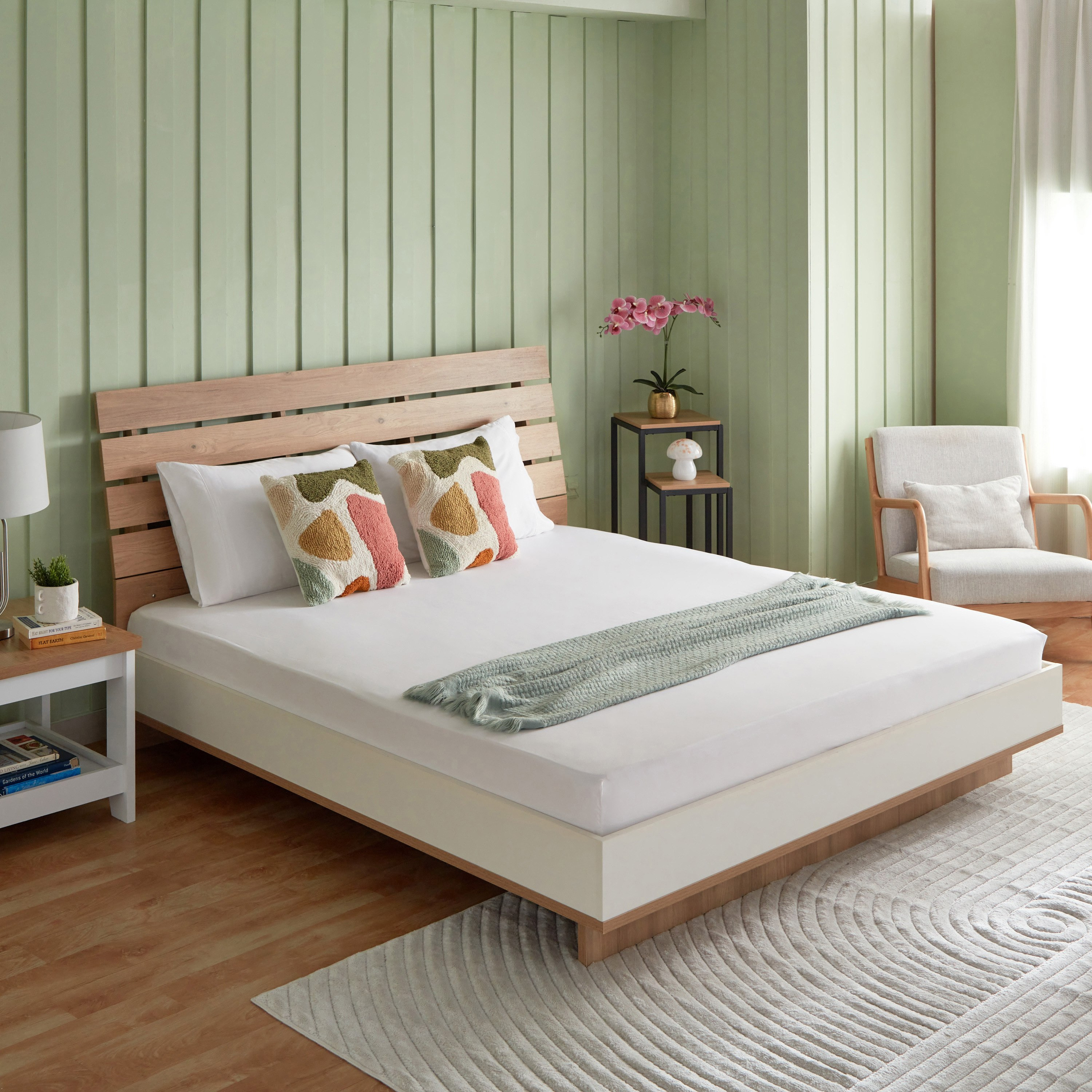 شرشف مطاطي كينج سادة قطن بي سي أي من إسنشيال - 180x210+25 سم-hbxhomeware-hbxbedroom-image-5