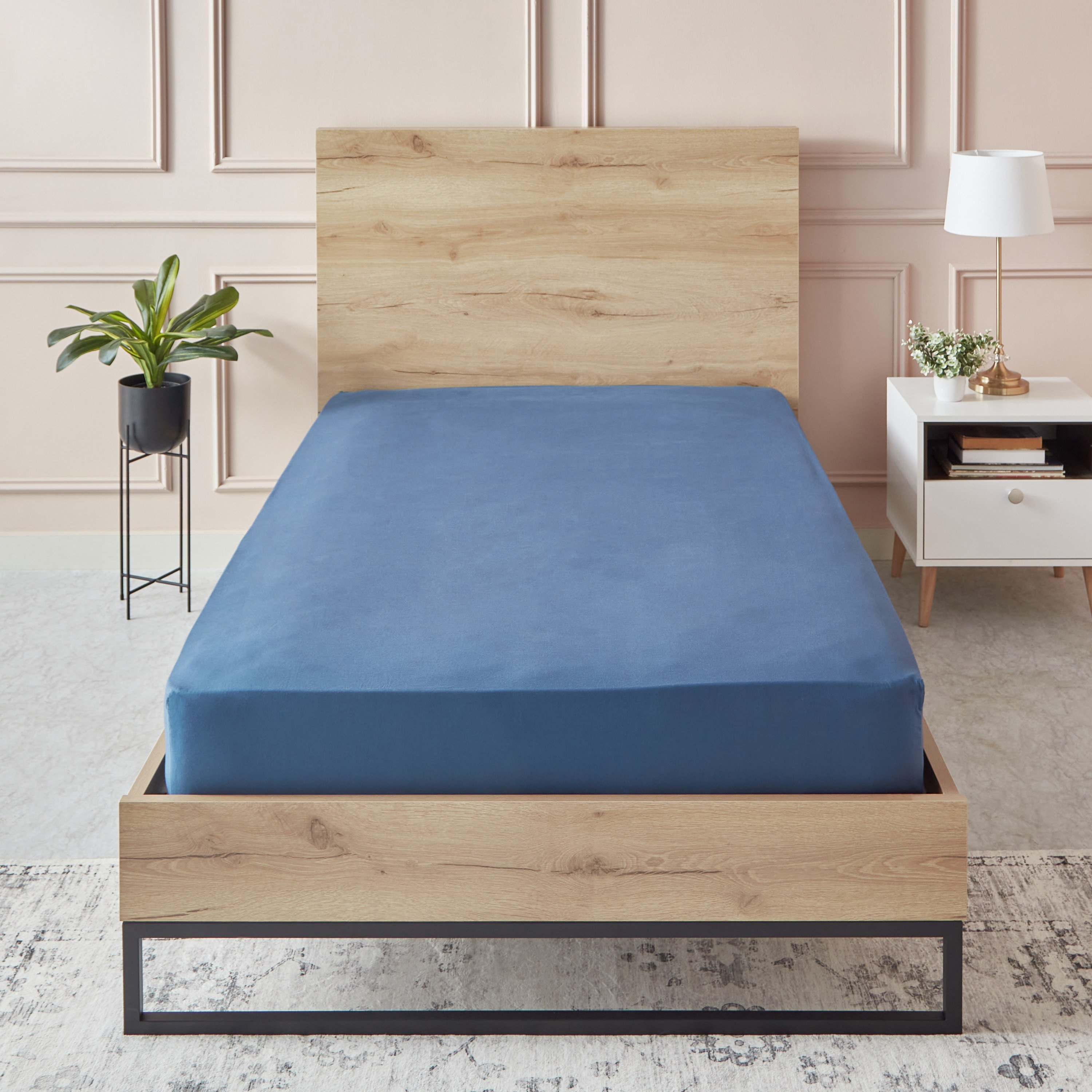 شرشف مطّاطي مزدوج قطن من إسينشيال - 120x200+25 سم-hbxhomeware-hbxkidsandyouth-image-2