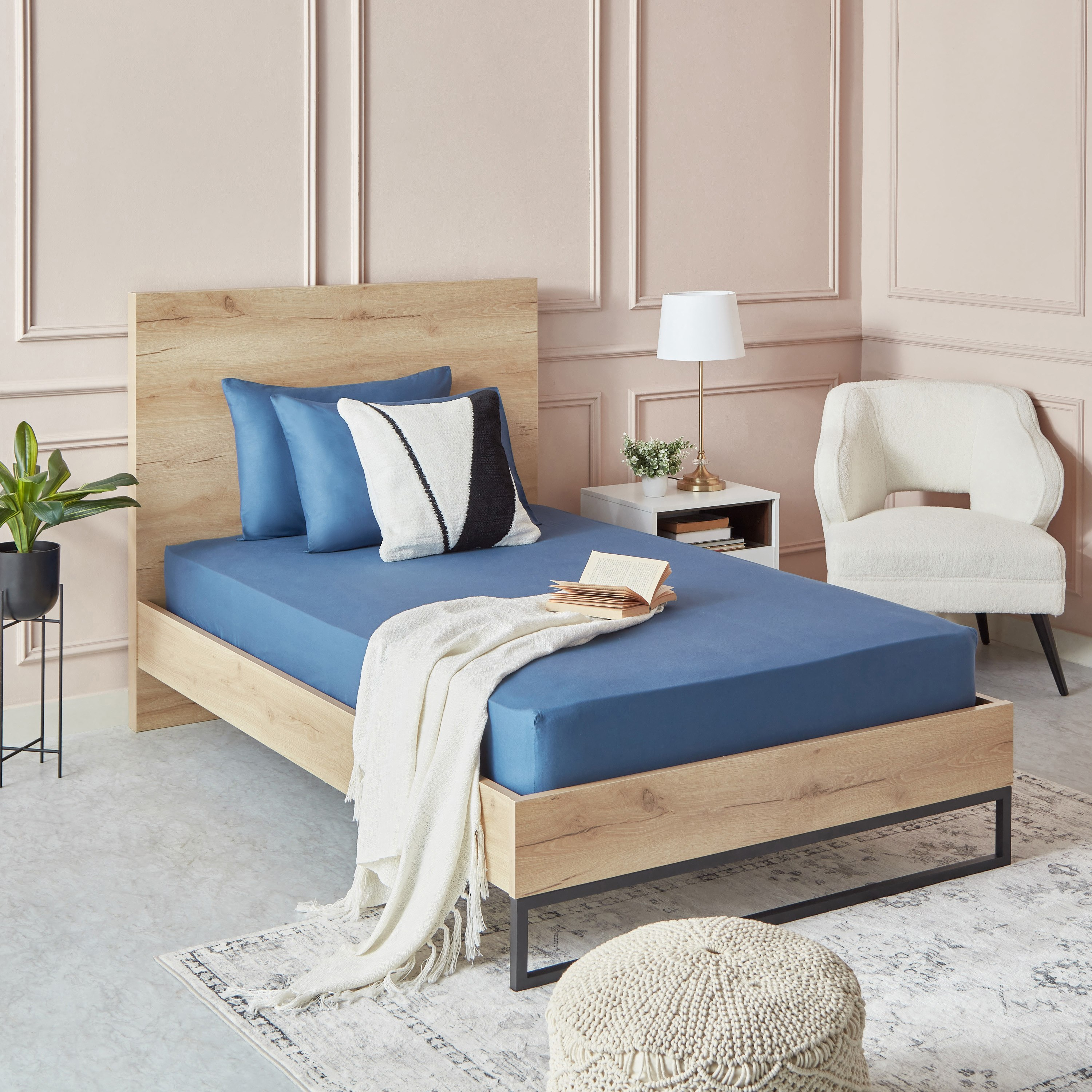 شرشف مطّاطي مزدوج قطن من إسينشيال - 120x200+25 سم-hbxhomeware-hbxkidsandyouth-image-7