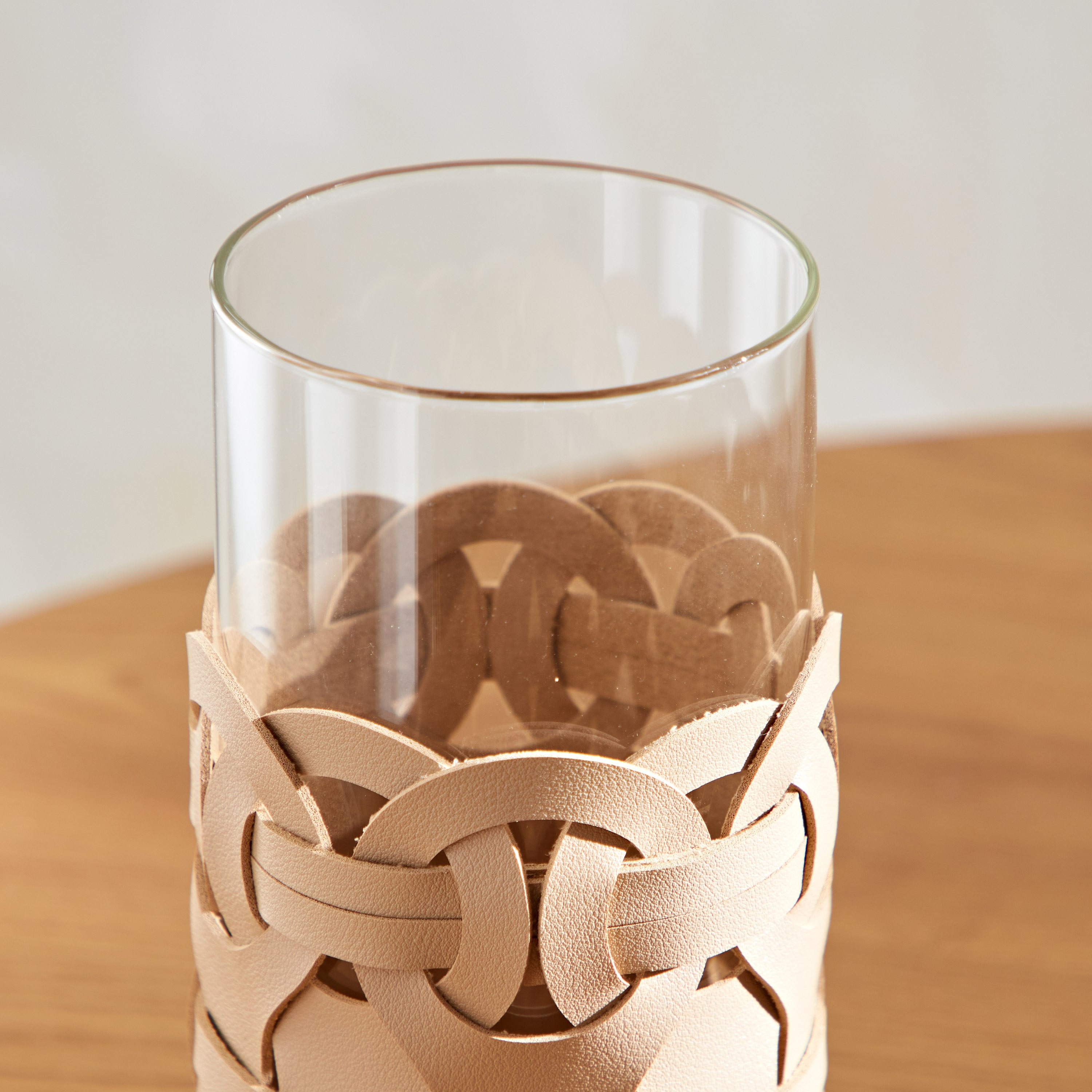 Live Clear Glass Vase with Leather Wrapping - 9.8x9.8x20 cm-PROMO_HB_AE_B2G2_011025-image-4