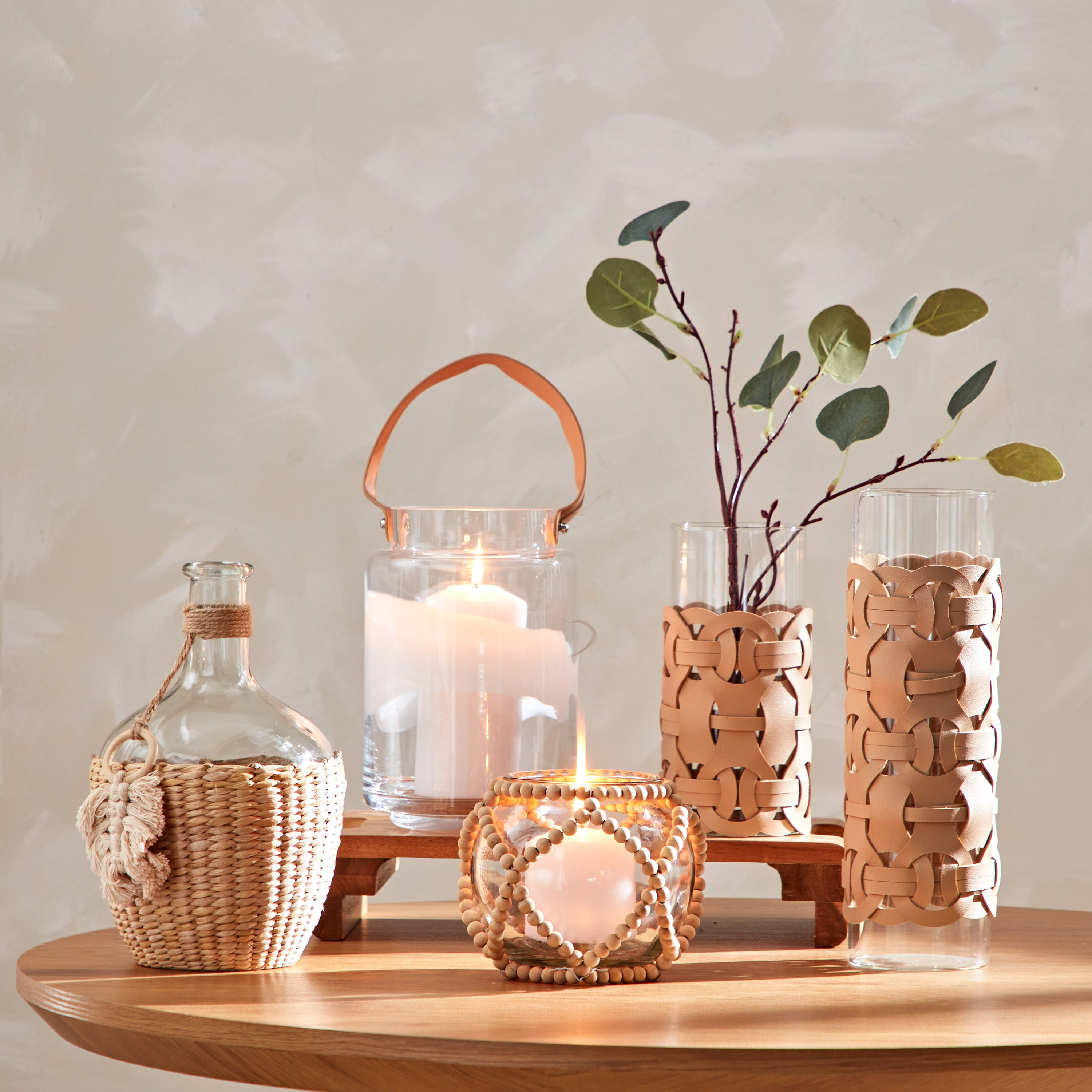 Live Clear Glass Vase with Leather Wrapping - 9.8x9.8x30 cm-PROMO_HB_AE_B1G1_250925-image-5