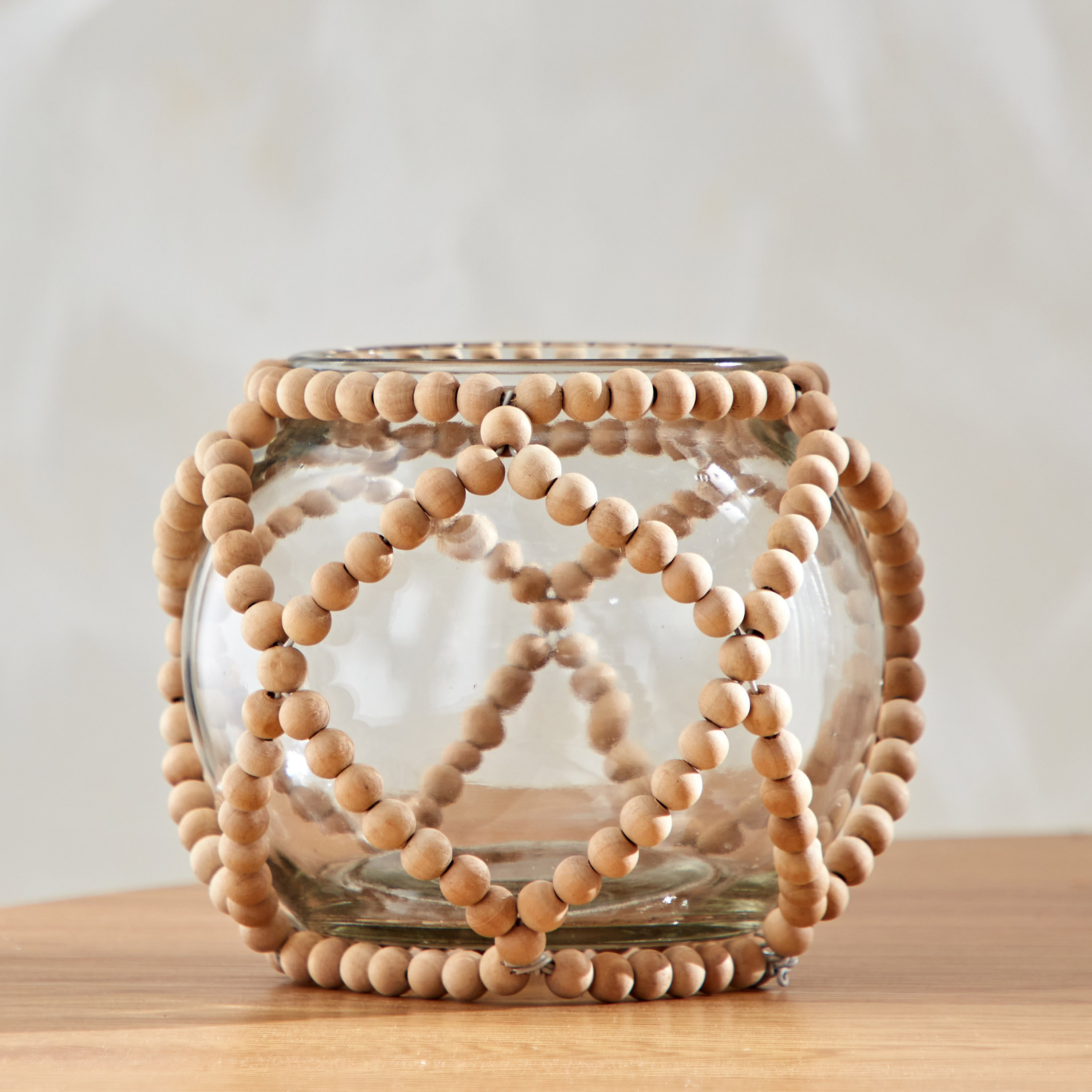 Live Glass Candleholder with Beaded Wrapping - 14.7x14.7x12 cm-hbxlivingroom-decorandaccessories-candleholders-image-2