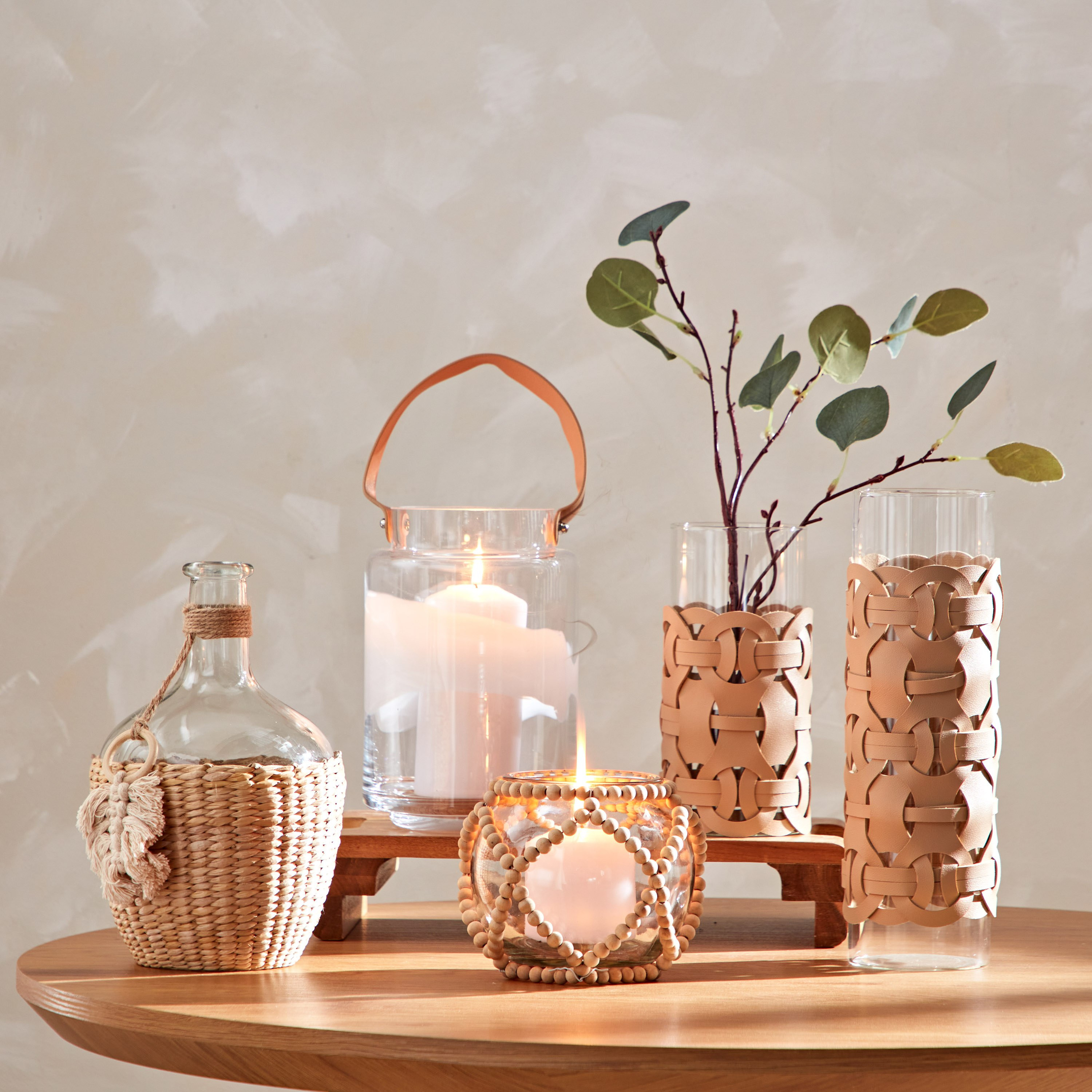 Live Glass Candleholder with Beaded Wrapping - 14.7x14.7x12 cm-hbxlivingroom-decorandaccessories-candleholders-image-5