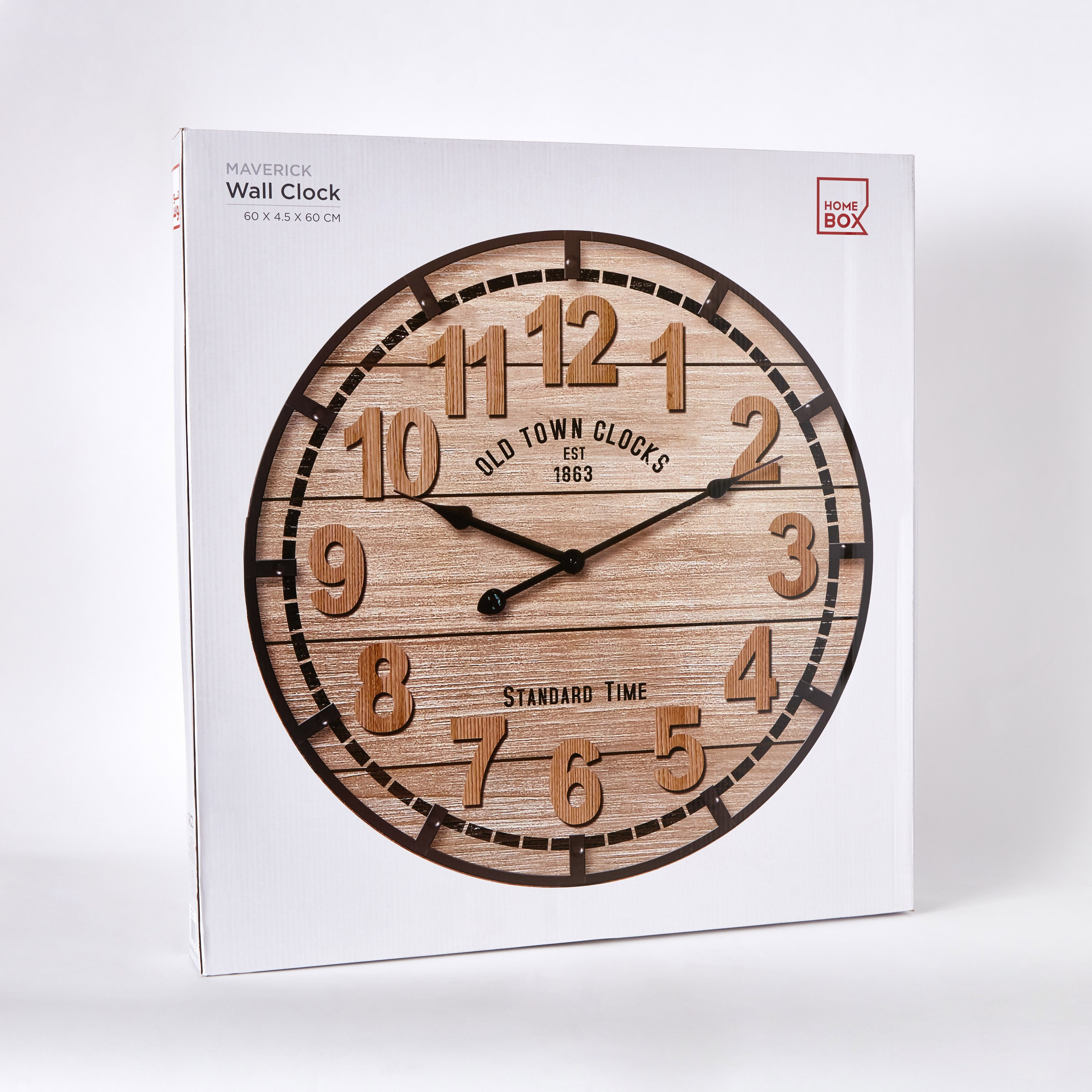 ساعة حائط معدن وخشب من مافريك - 60x4.5x60 سم-hbxhomeware-hbxdecorandfurnishings-image-5