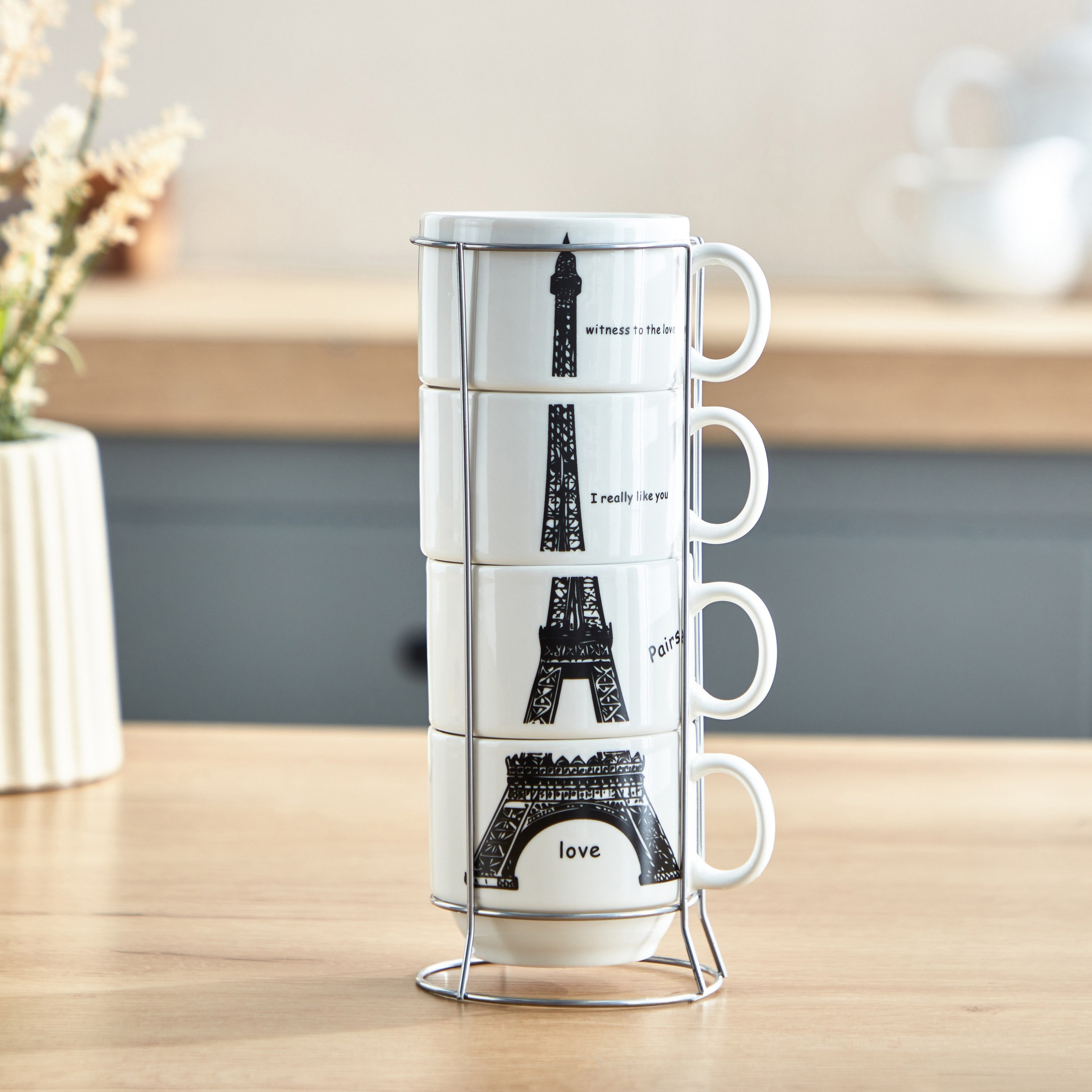 طقم مجات بتصميم برج إيفل مع حامل 5 قطع من نيو-hbxhomeware-diningandtabletop-coffeeandteasets-image-2