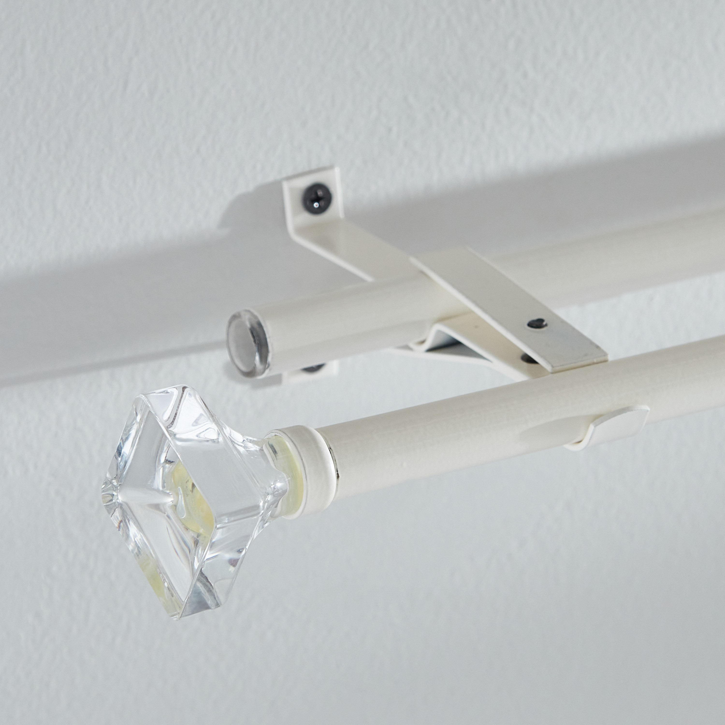 Small Acrylic Square 16mm Double Curtain Rod - 71-121 cm-hbxhomeware-hbxdecorandfurnishings-image-1