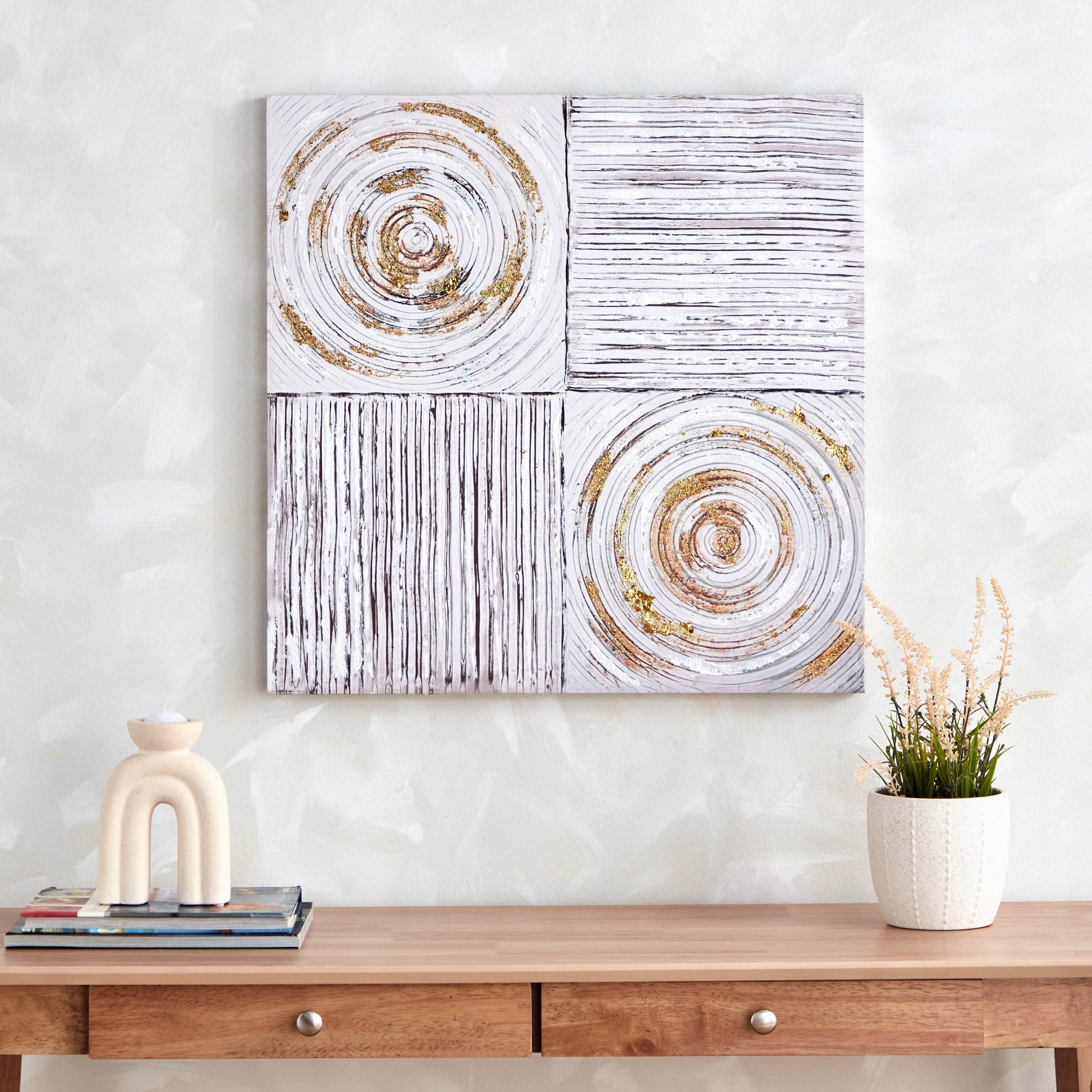 لوحة مؤطرة مرسومة يدويًا من ليتا - 60x3x60 سم-hbxhomeware-hbxdecorandfurnishings-image-1
