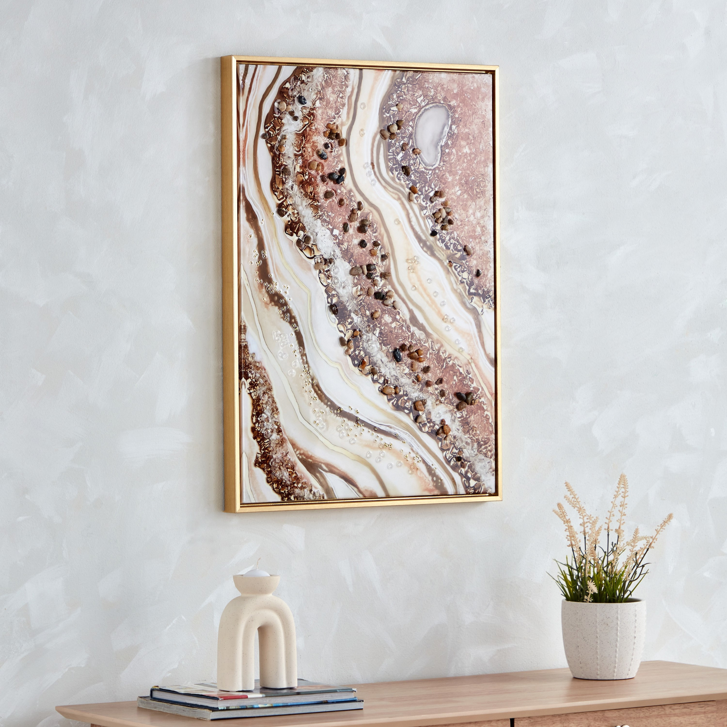 لوحة مؤطّرة مرسومة يدويًا بتفاصيل لامعة من ليتا - 53x3.5x73 سم-hbxhomeware-hbxdecorandfurnishings-image-2