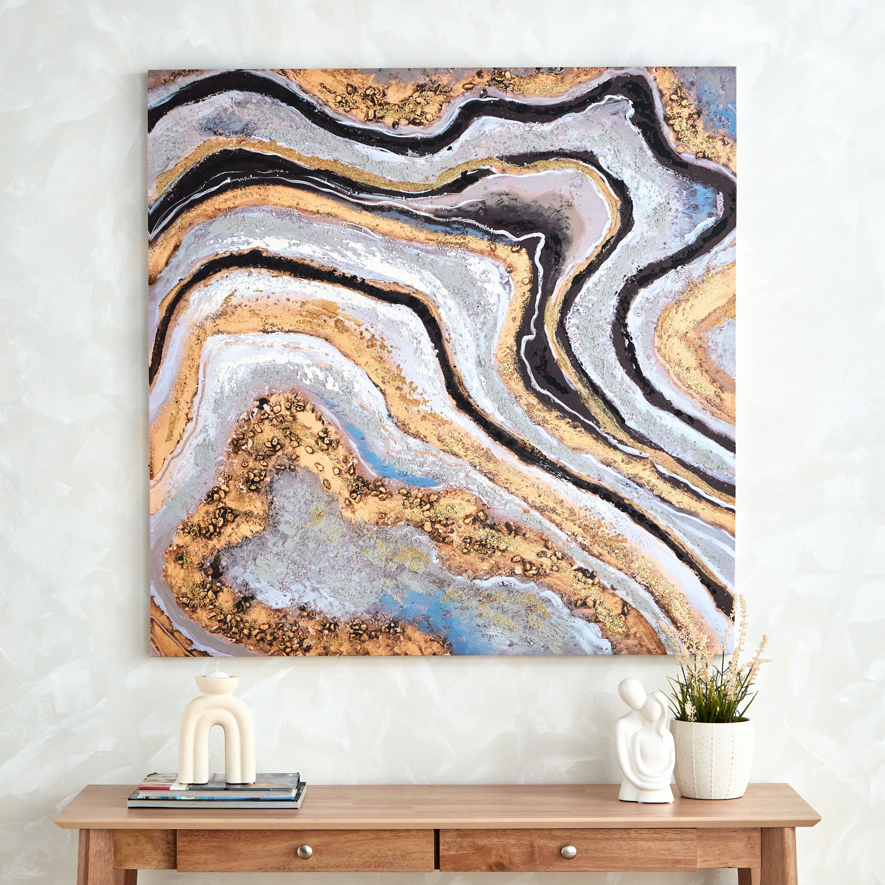 لوحة مؤطرة مرسومة يدويًا من ليتا - 100x3x100 سم-hbxhomeware-hbxdecorandfurnishings-image-1