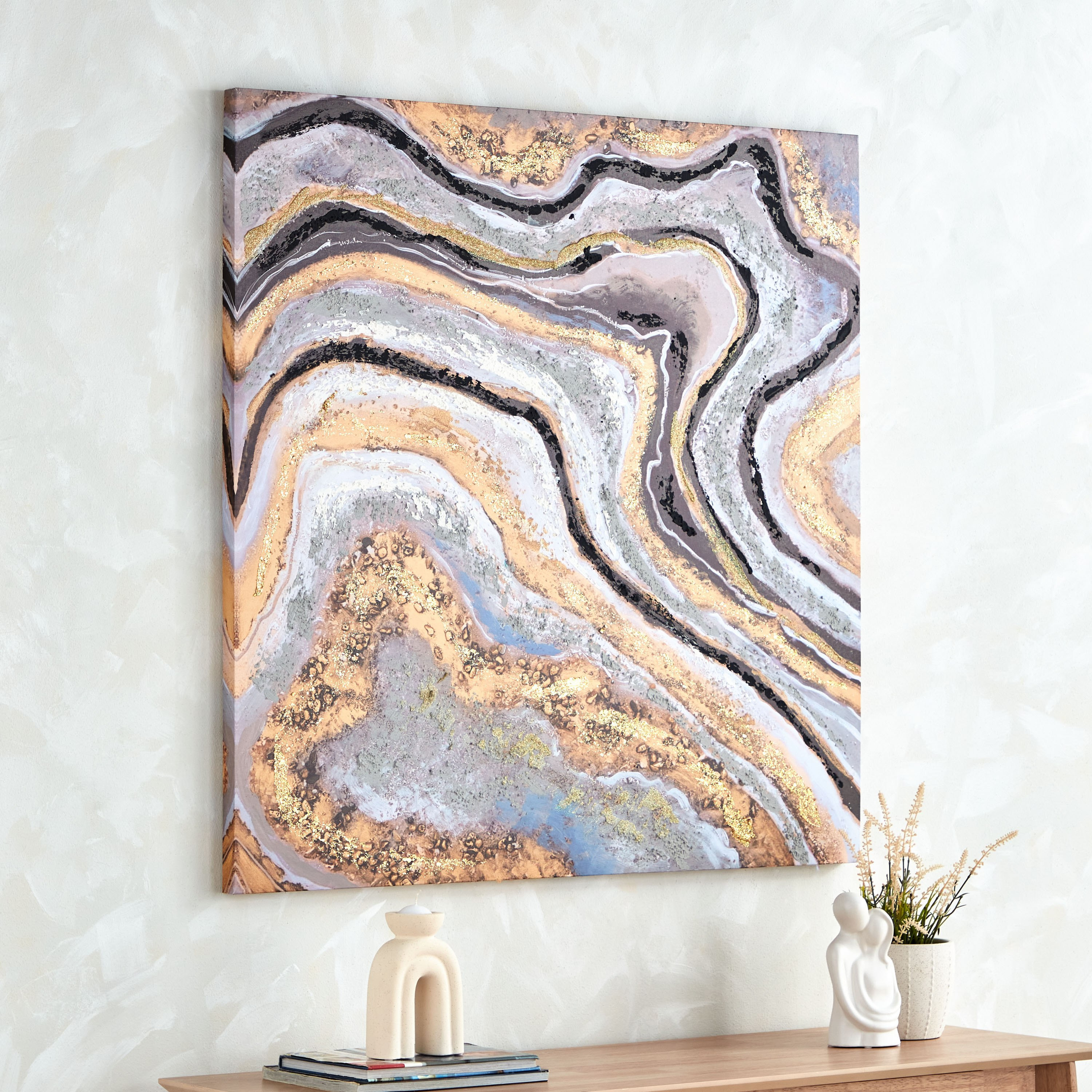 لوحة مؤطرة مرسومة يدويًا من ليتا - 100x3x100 سم-hbxhomeware-hbxdecorandfurnishings-image-2