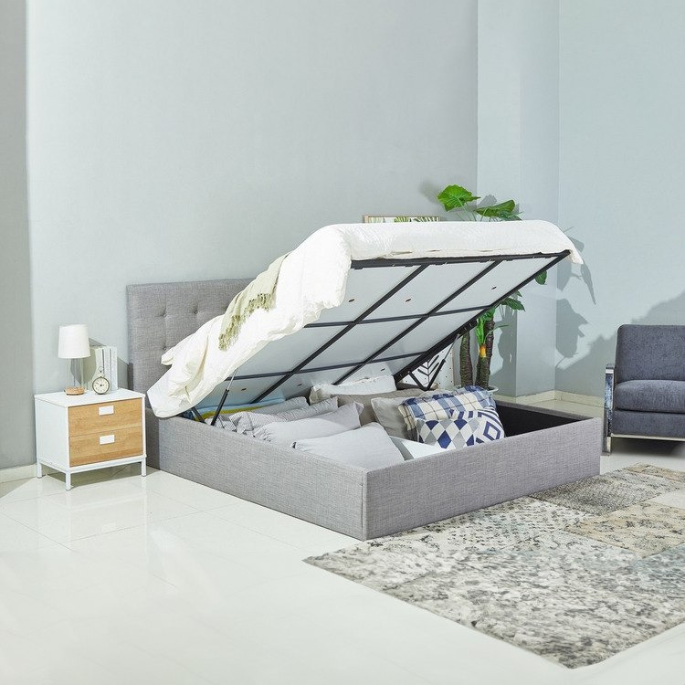 Oakland Hydraulic Storage Upholstered King Bed - 180x200 cm-hbxfurniture-bedsandbedsets-beds-king-image-2