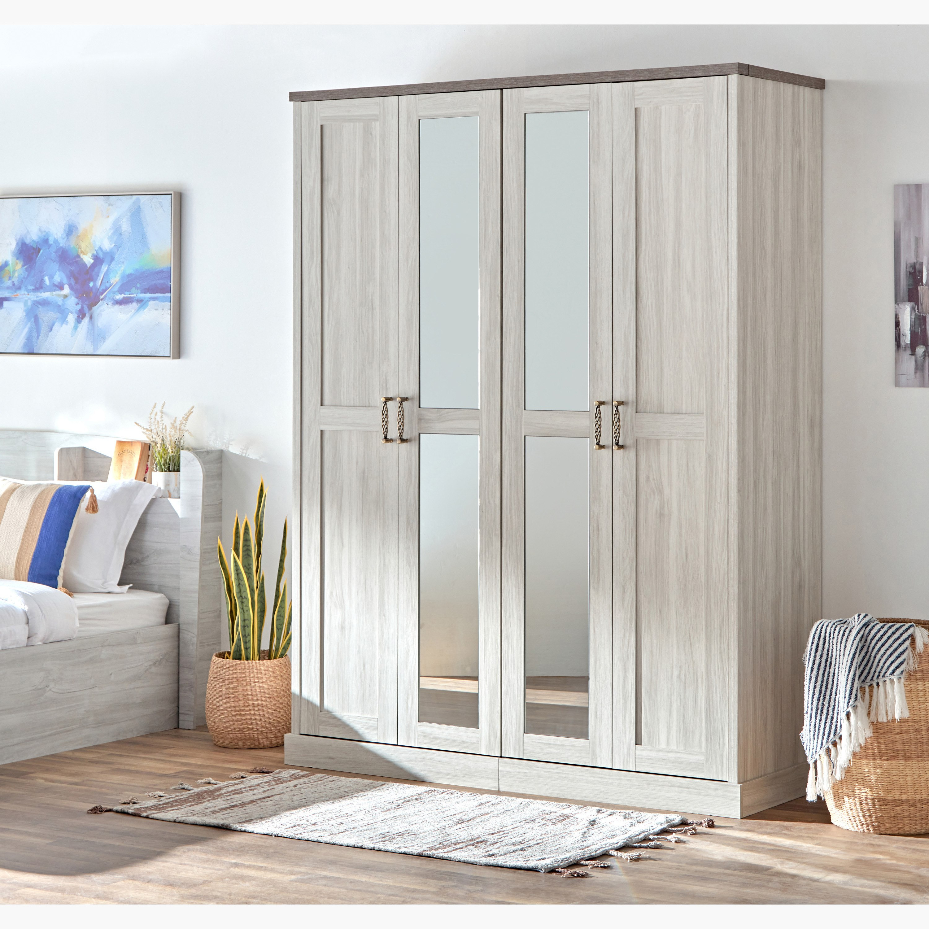 خزانة ملابس 4 أبواب مع مرآتين من أنجيليك-hbxfurniture-wardrobes-image-13