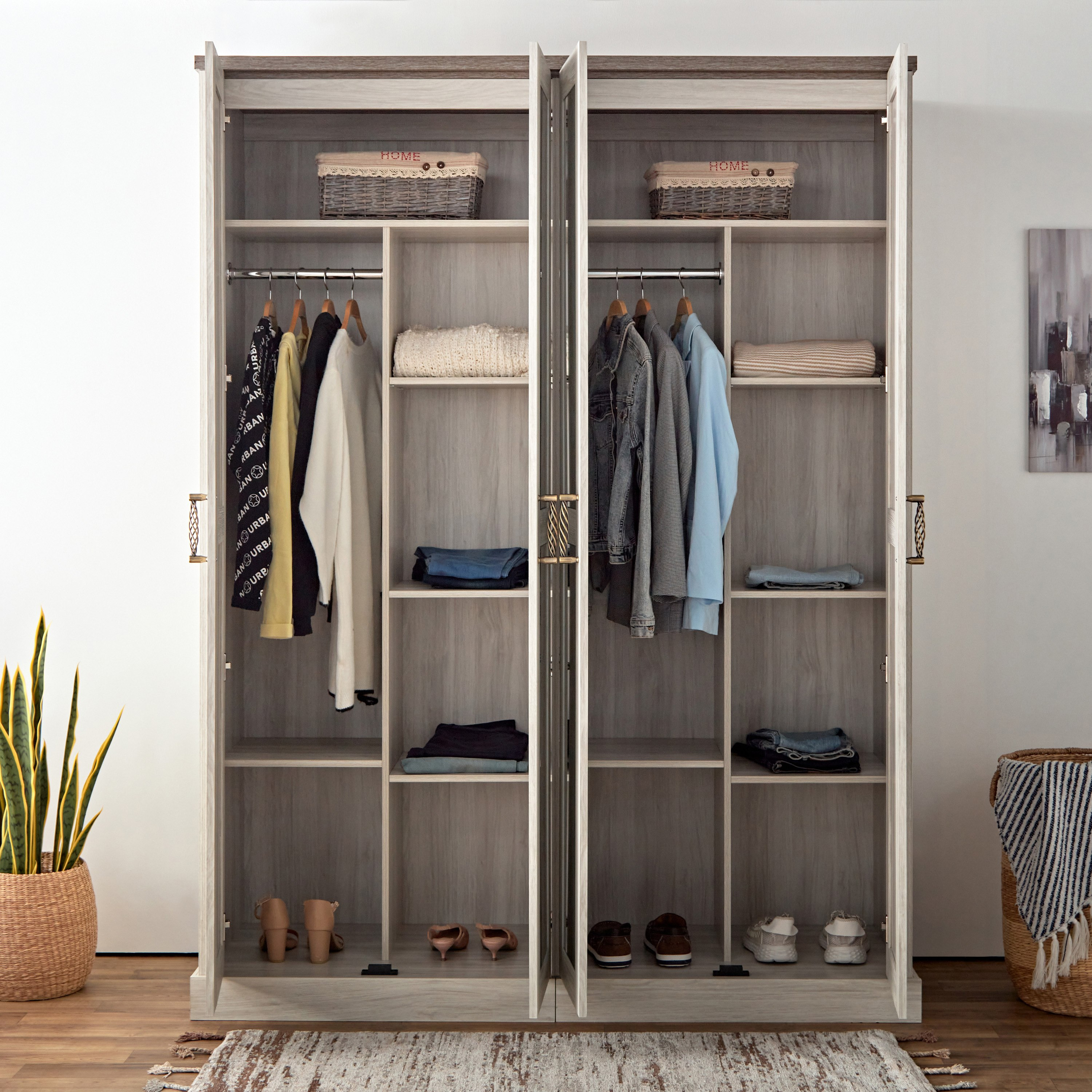 خزانة ملابس 4 أبواب مع مرآتين من أنجيليك-hbxfurniture-wardrobes-image-2