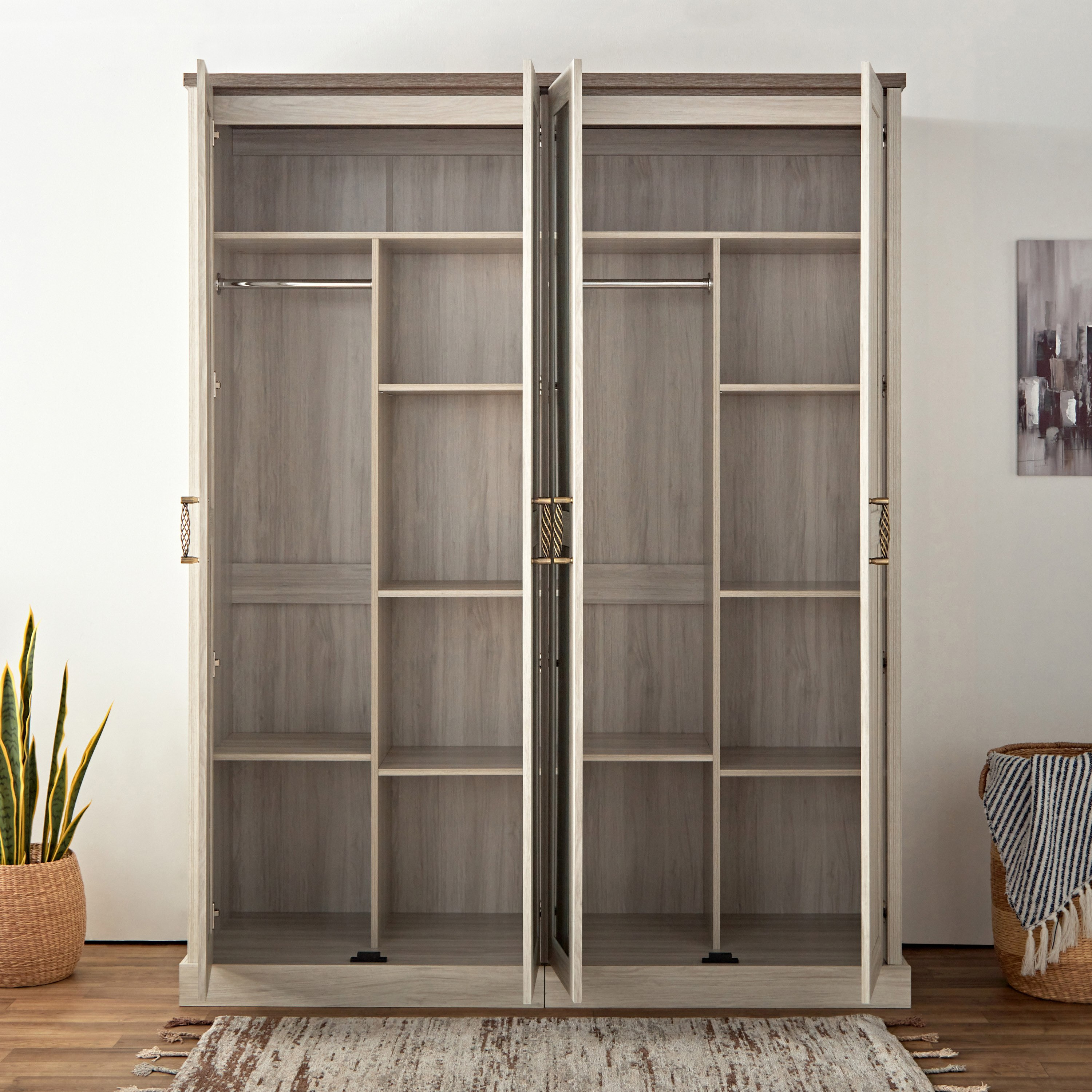 خزانة ملابس 4 أبواب مع مرآتين من أنجيليك-hbxfurniture-wardrobes-image-3