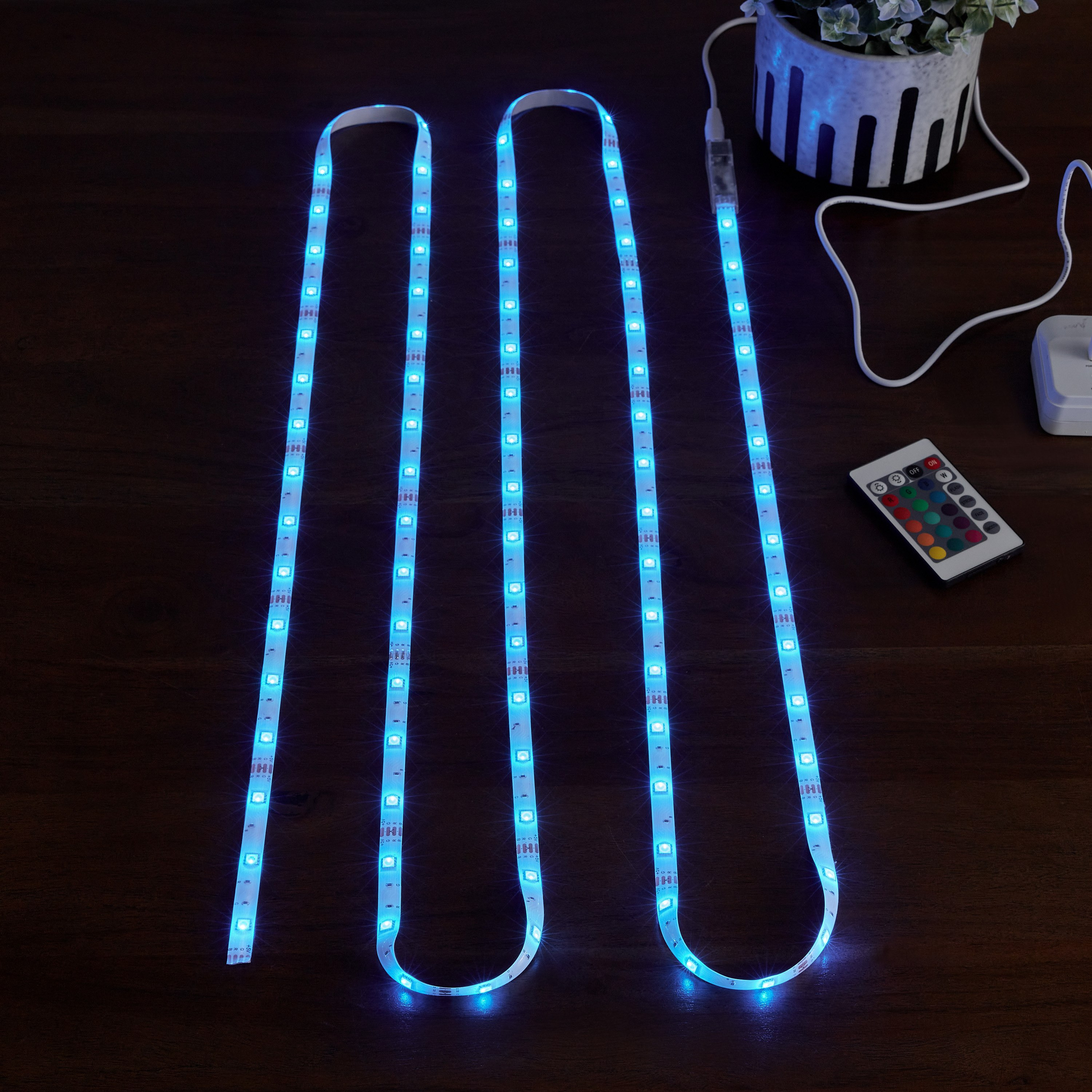 شريط إضاءة إل إي دي أر جي بي مع جهاز تحكم عن بعد من ليتا - 3 متر-hbxdiningroom-lighting-decorativesandstringlights-image-2