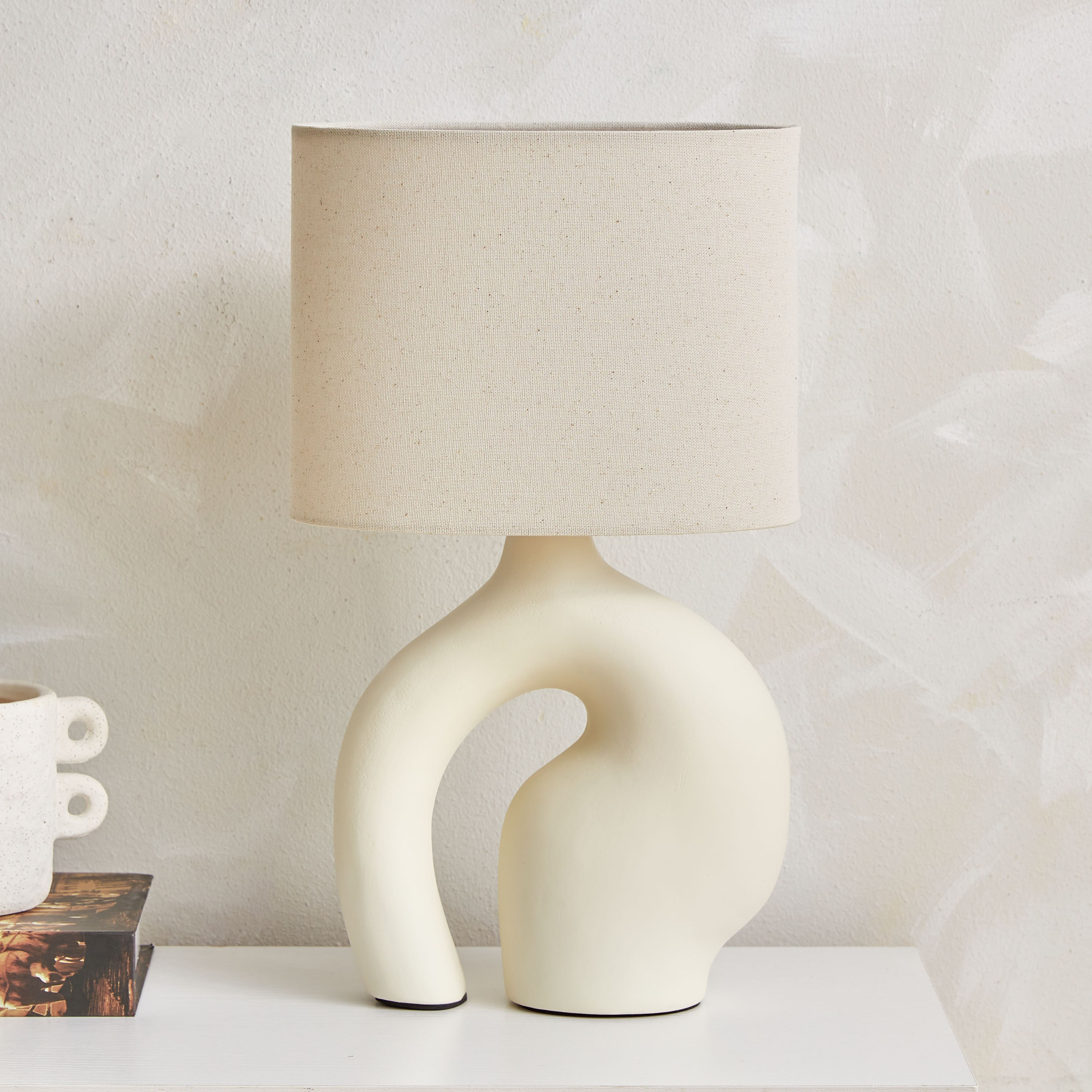 Novalie Ceramic Table Lamp with Linen Shade - 39 cm-PROMO_HB_AE_B1G1_250925-image-1