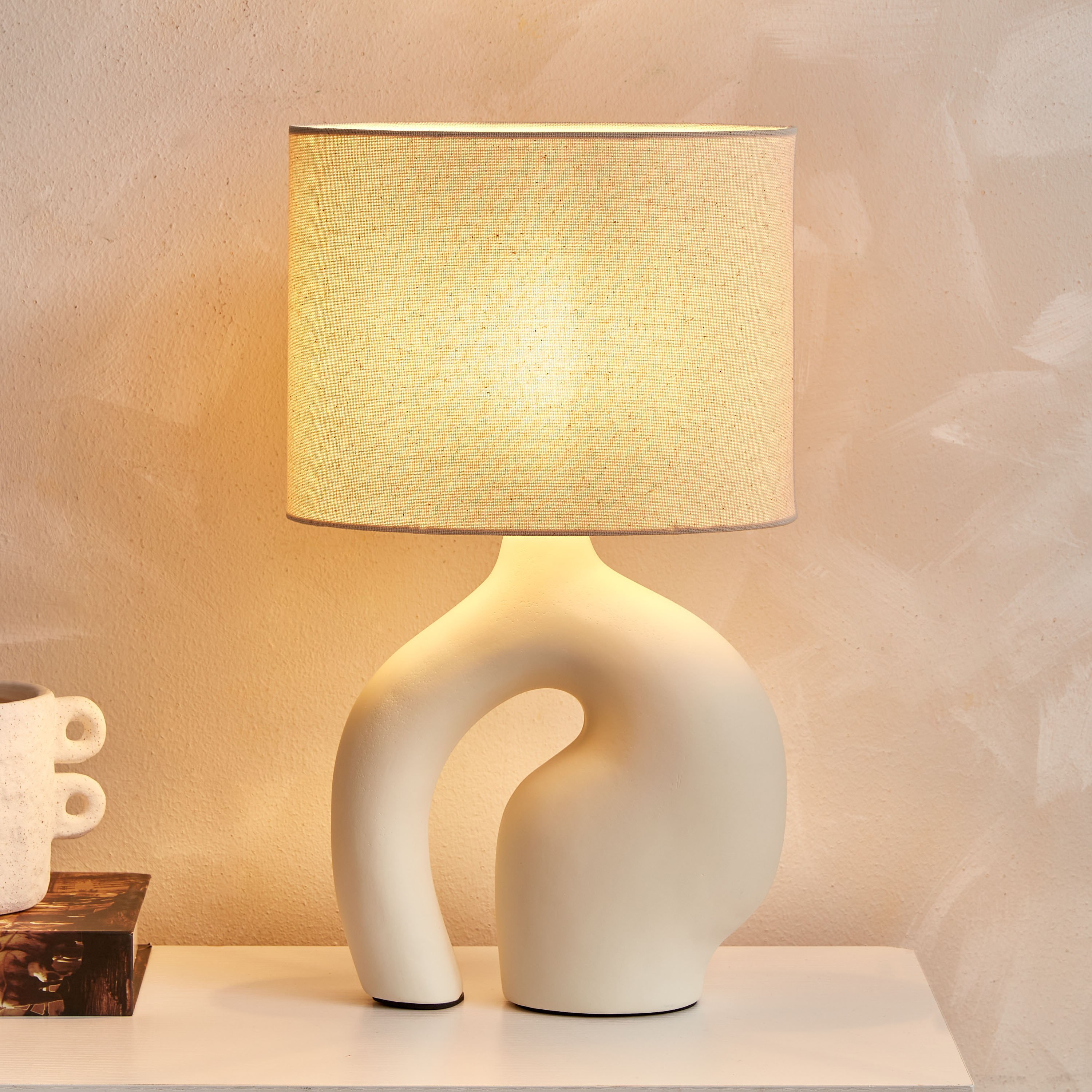 Novalie Ceramic Table Lamp with Linen Shade - 39 cm-PROMO_HB_AE_B1G1_250925-image-2