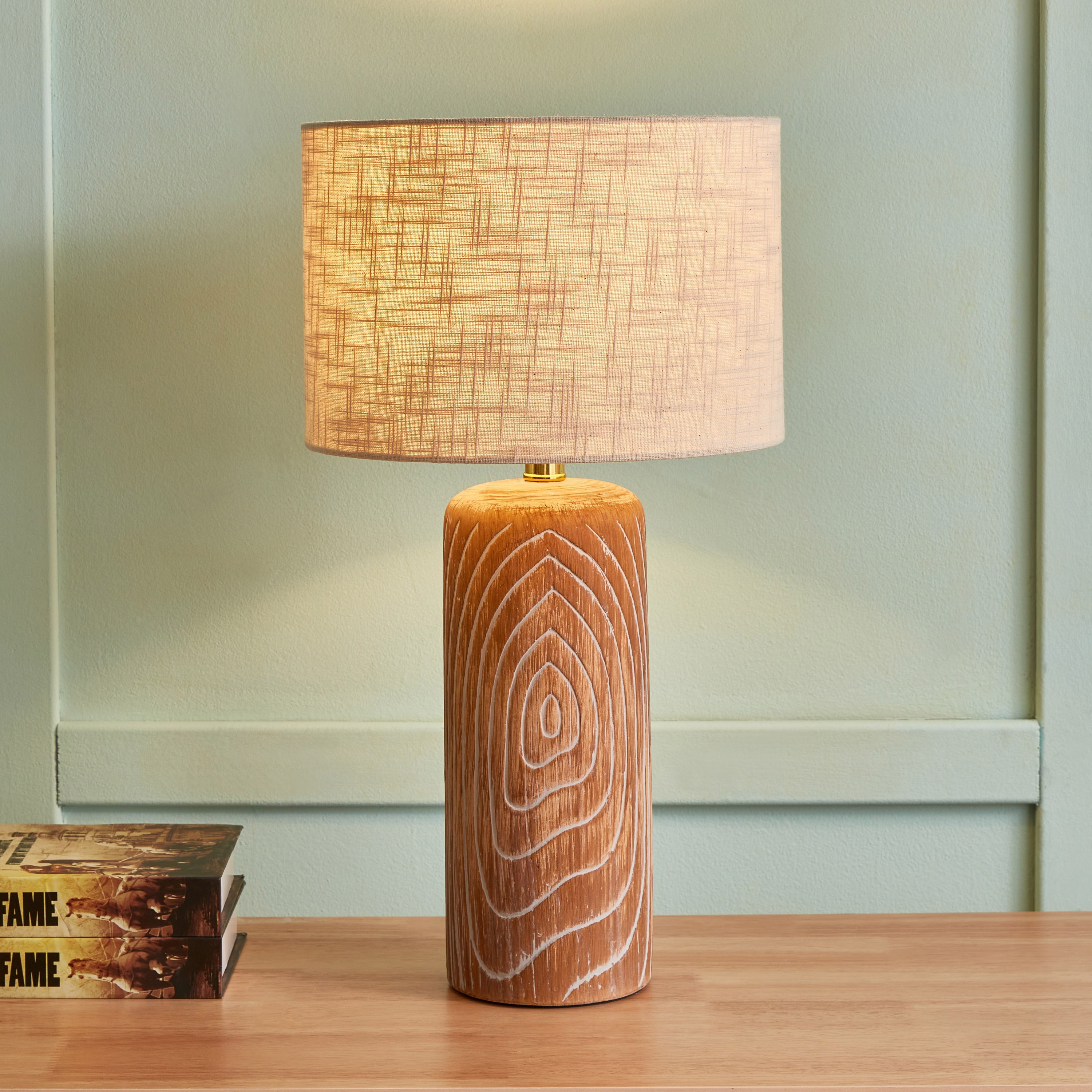 مصباح طاولة سيراميك بغطاء كتان من نوفالي - 56 سم-hbxbedroom-lighting-tablelamps-image-2
