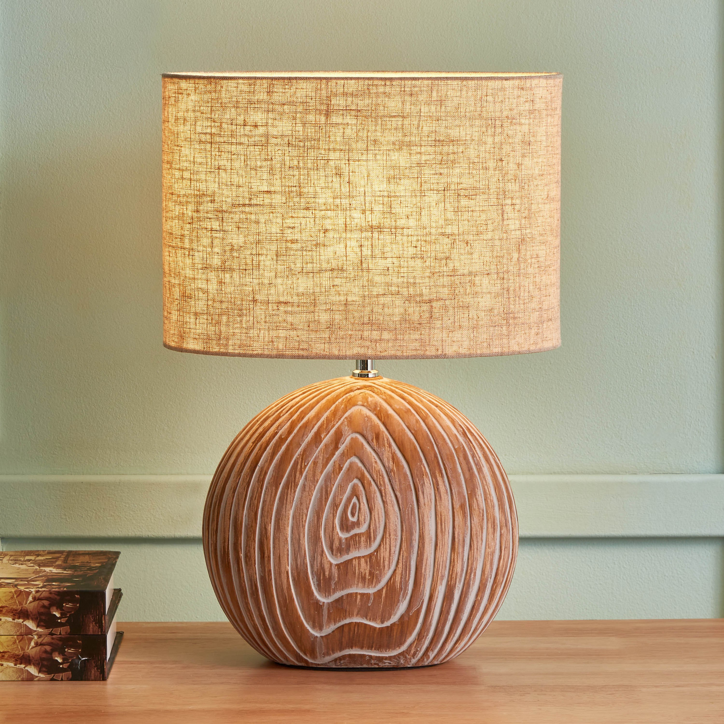 مصباح طاولة سيراميك بغطاء كتان من نوفالي - 52 سم-hbxbedroom-lighting-tablelamps-image-2