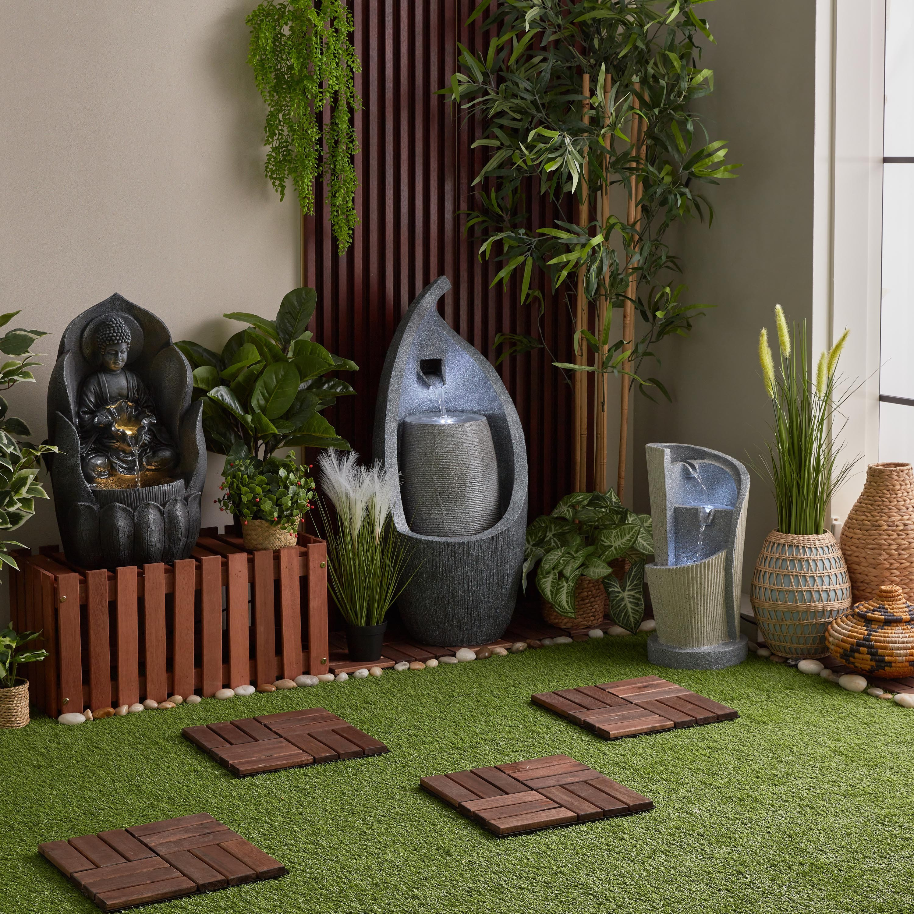 نافورة خارجية بتصميم تجريدي وإضاءة إل إي دي من أديل- 36x35x83 سم-hbxhomeware-gardenandoutdoor-outdoorfountain-image-6