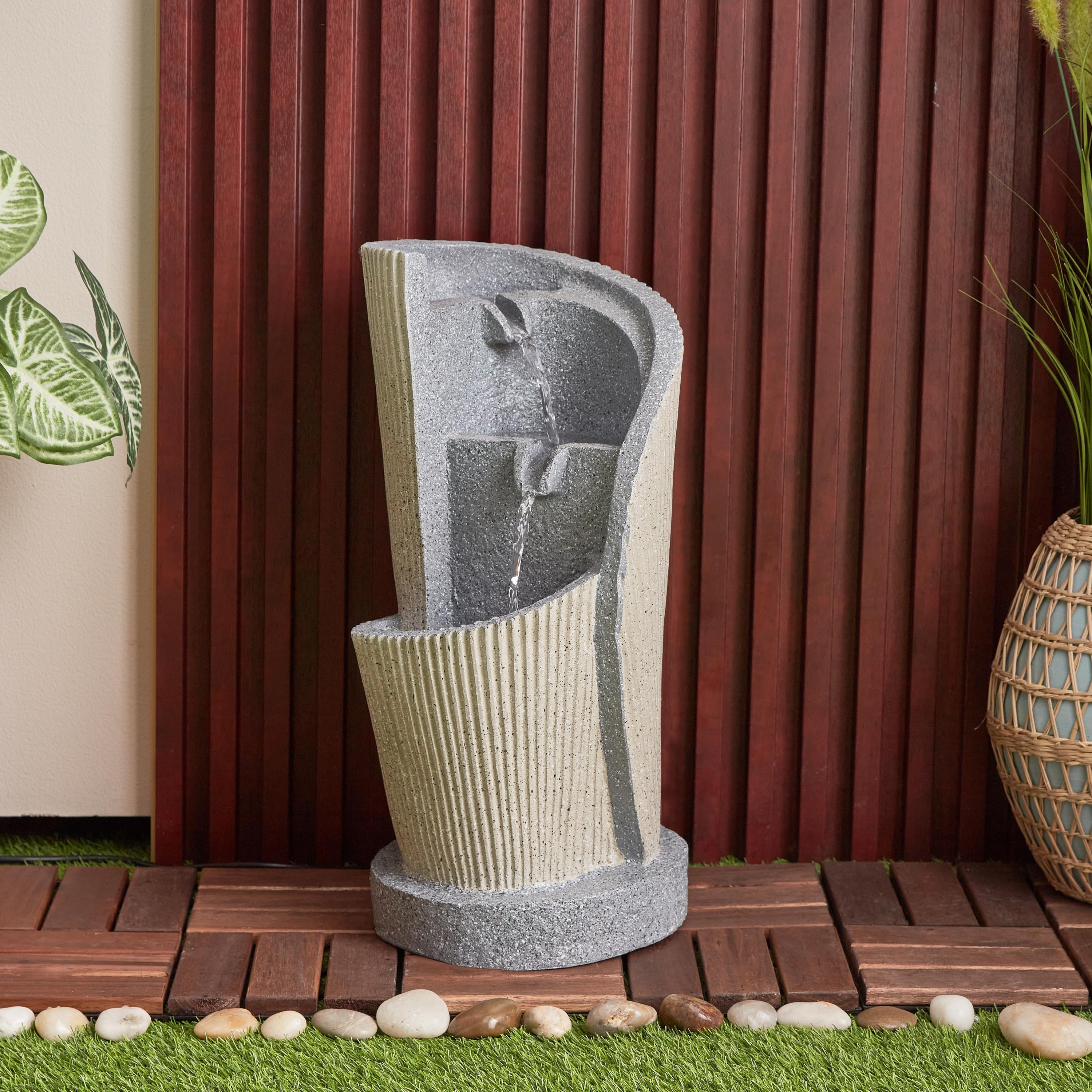 نافورة خارجية بإضاءة إل إي دي مودرن من أديل - 25.5x24.5x48.5 سم-hbxhomeware-gardenandoutdoor-outdoorfountain-image-2