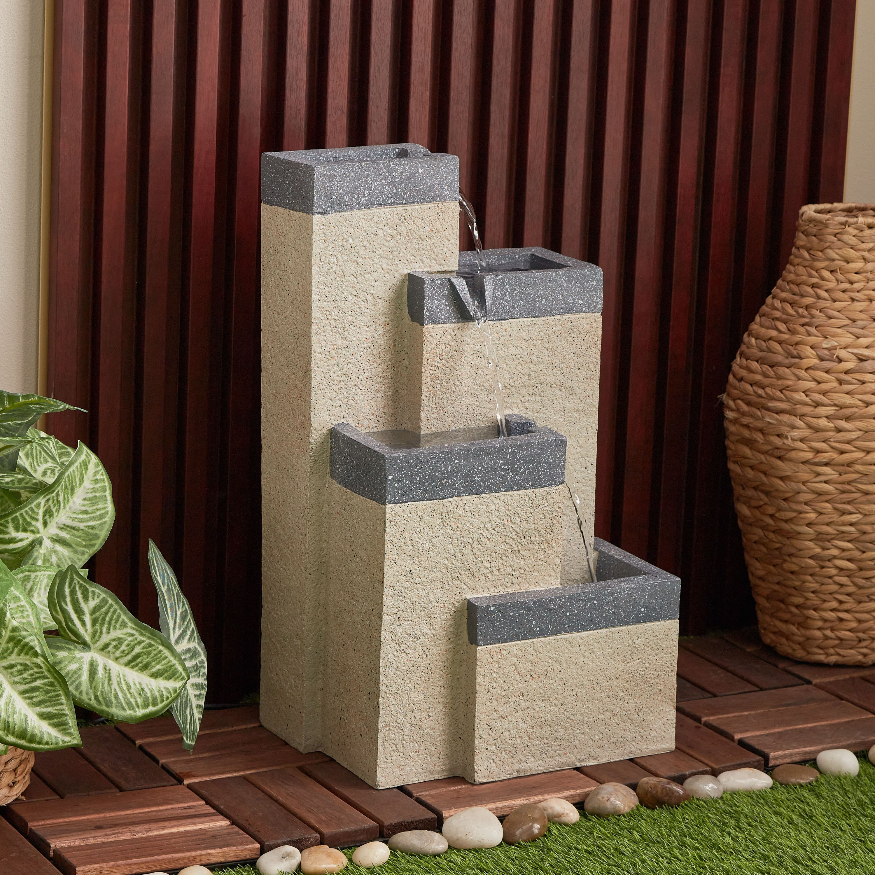Adele Modern 4-Tier Outdoor Fountain with LED - 29x24x49.5 cm-hbxhomeware-gardenandoutdoor-outdoorfountain-image-2