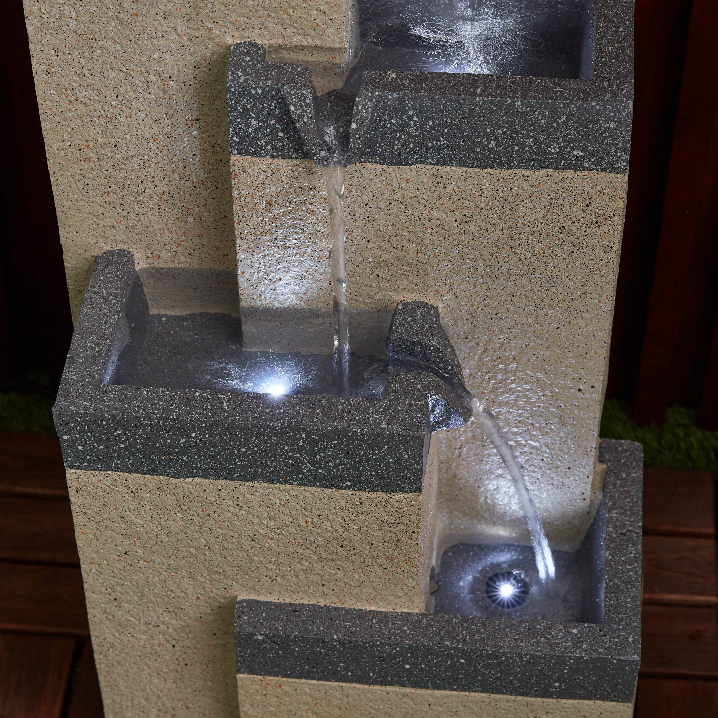 Adele Modern 4-Tier Outdoor Fountain with LED - 29x24x49.5 cm-hbxhomeware-gardenandoutdoor-outdoorfountain-image-3
