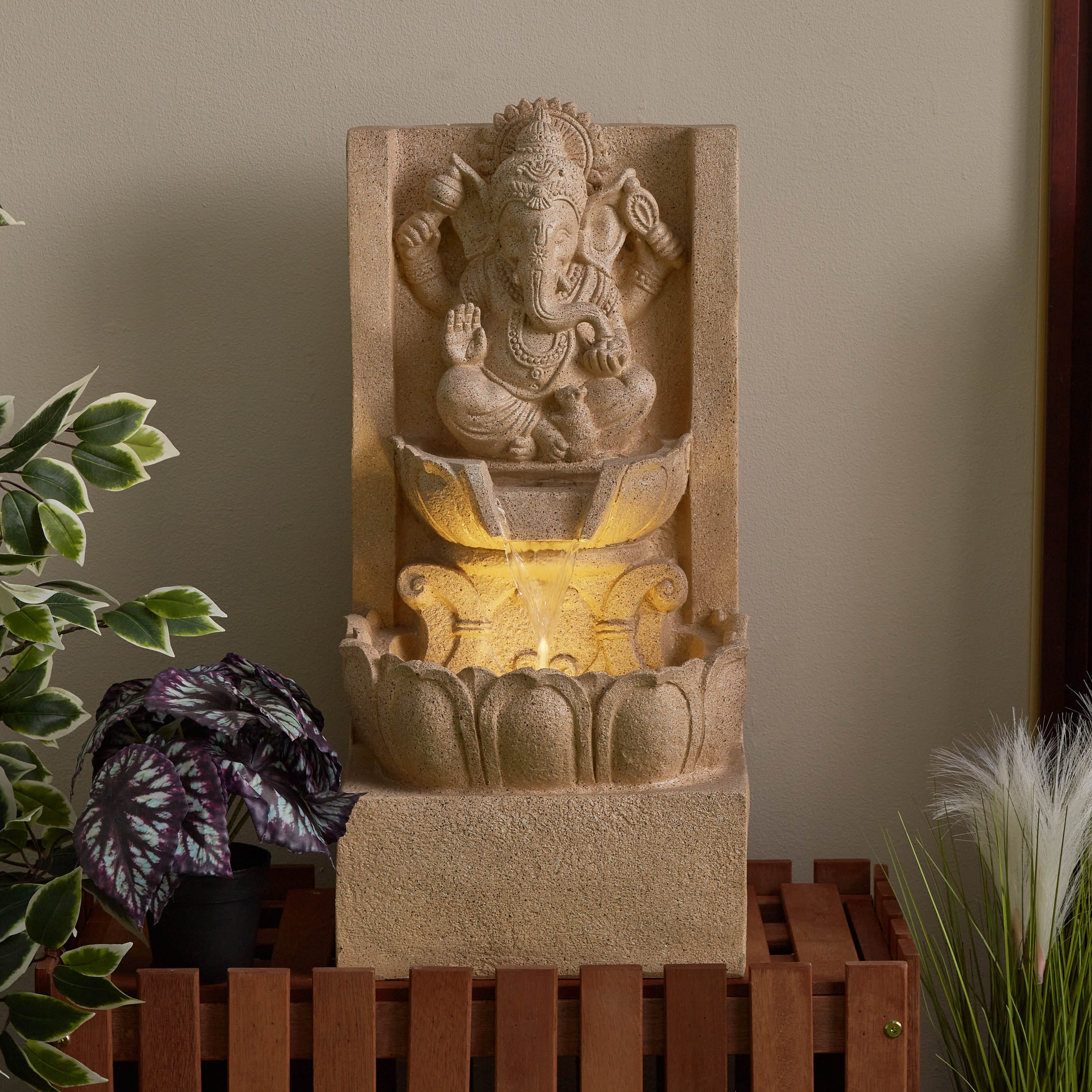 Divine Ganesha Outdoor Fountain with LED - 30x28x62.5 cm-PROMO_HB_AE_B1G1_250925-image-1