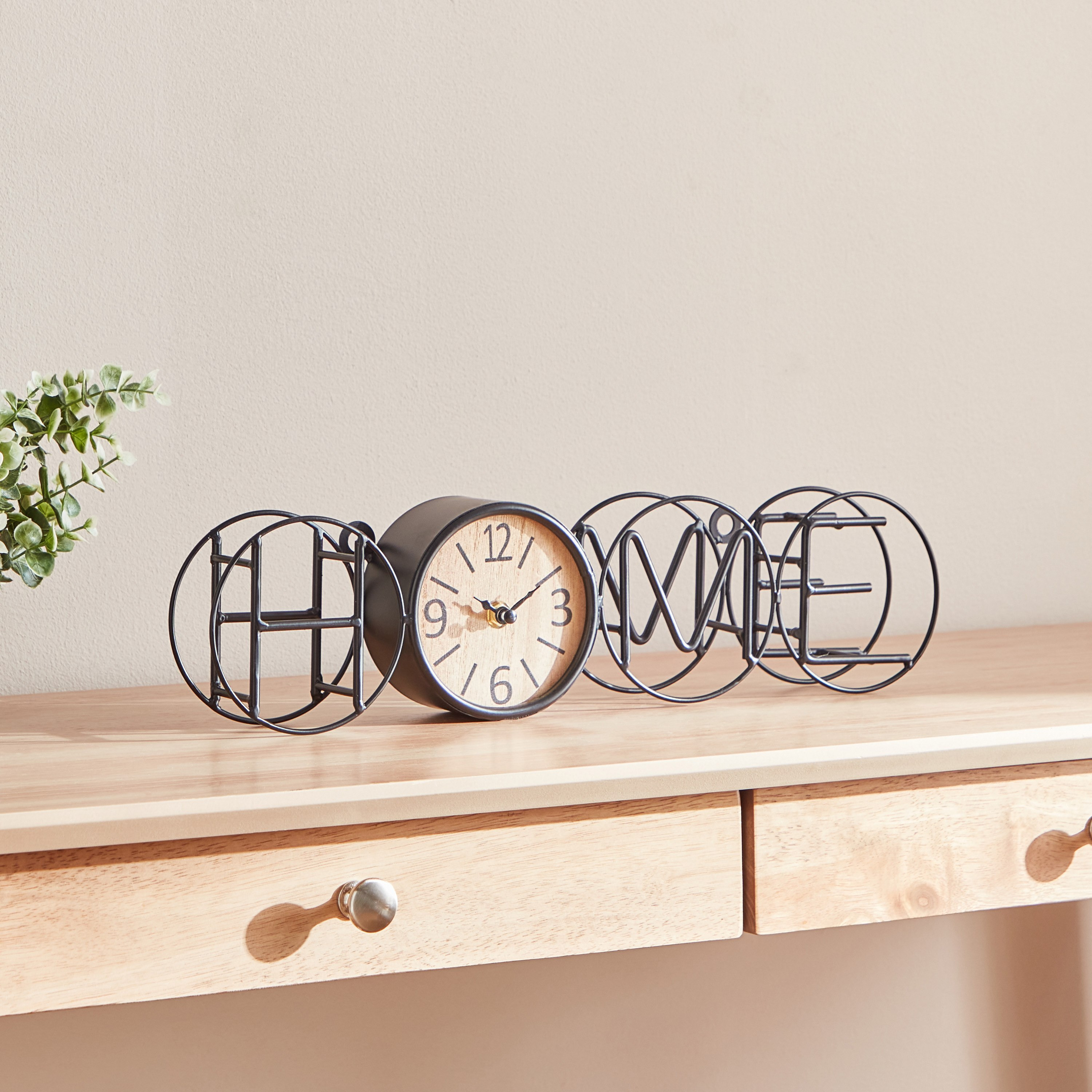 ساعة طاولة معدن وألواح ليفية متوسط الكثافة من أوليفير - 41.5x10x5 سم-hbxdiningroom-decorandaccessories-clocks-image-1