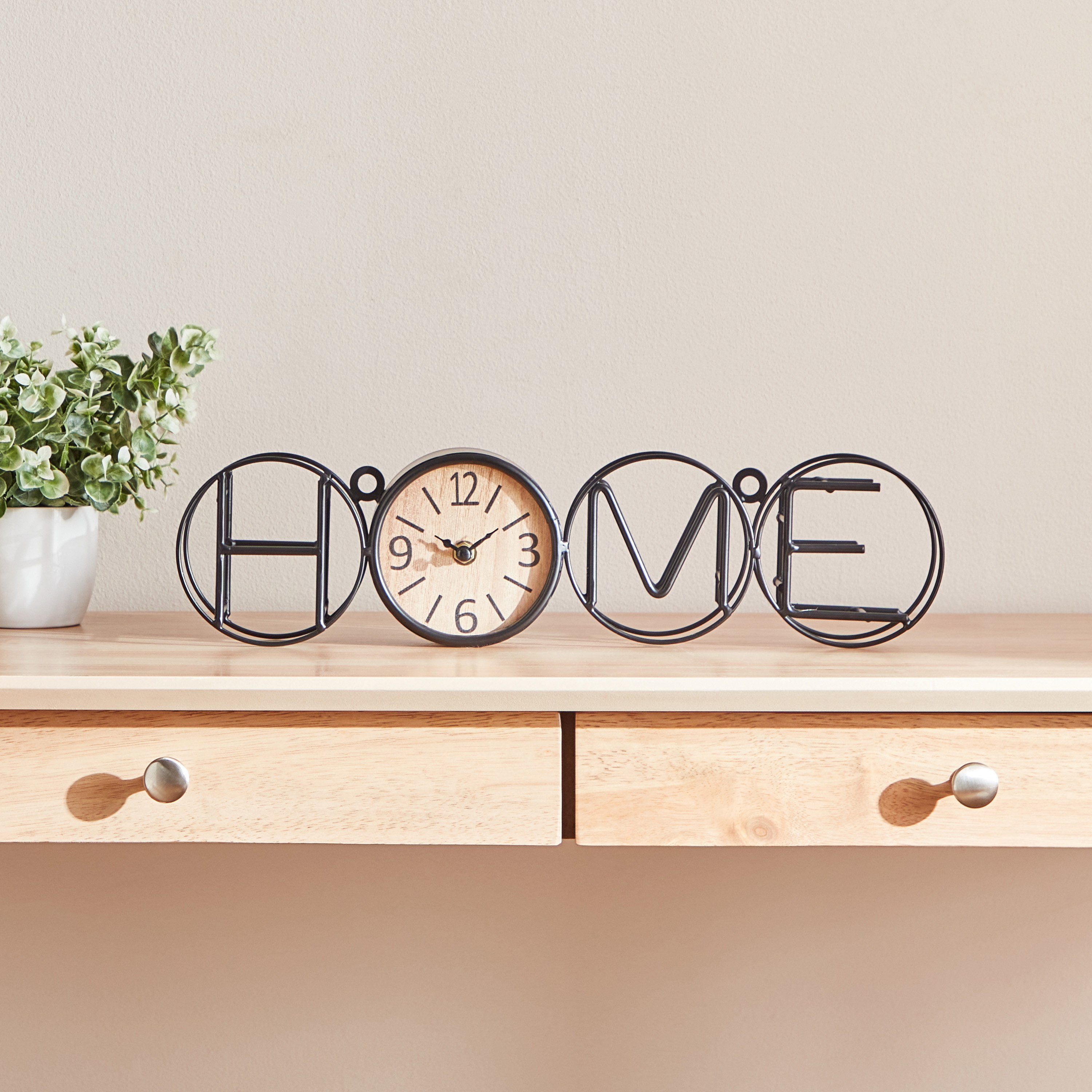 ساعة طاولة معدن وألواح ليفية متوسط الكثافة من أوليفير - 41.5x10x5 سم-hbxdiningroom-decorandaccessories-clocks-image-2