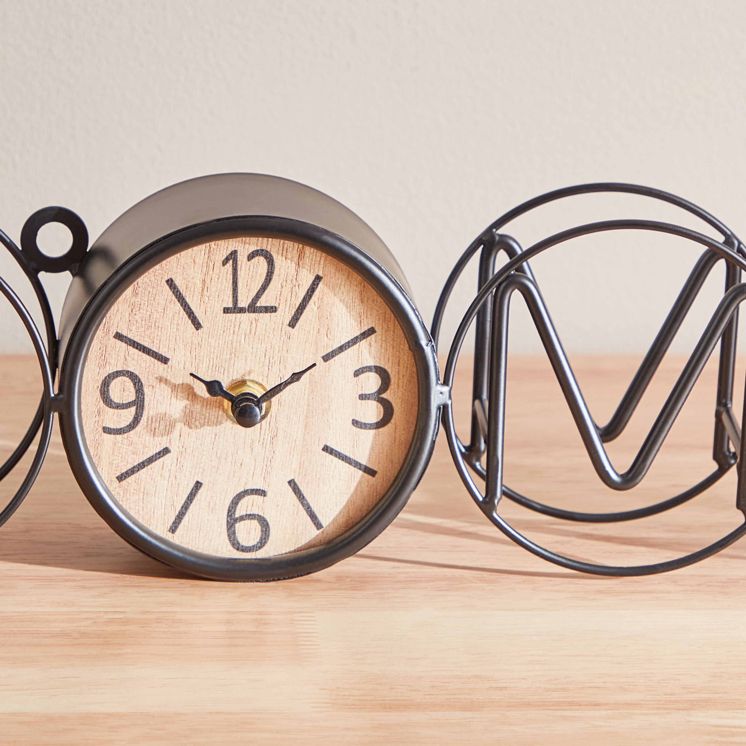 ساعة طاولة معدن وألواح ليفية متوسط الكثافة من أوليفير - 41.5x10x5 سم-hbxdiningroom-decorandaccessories-clocks-image-3