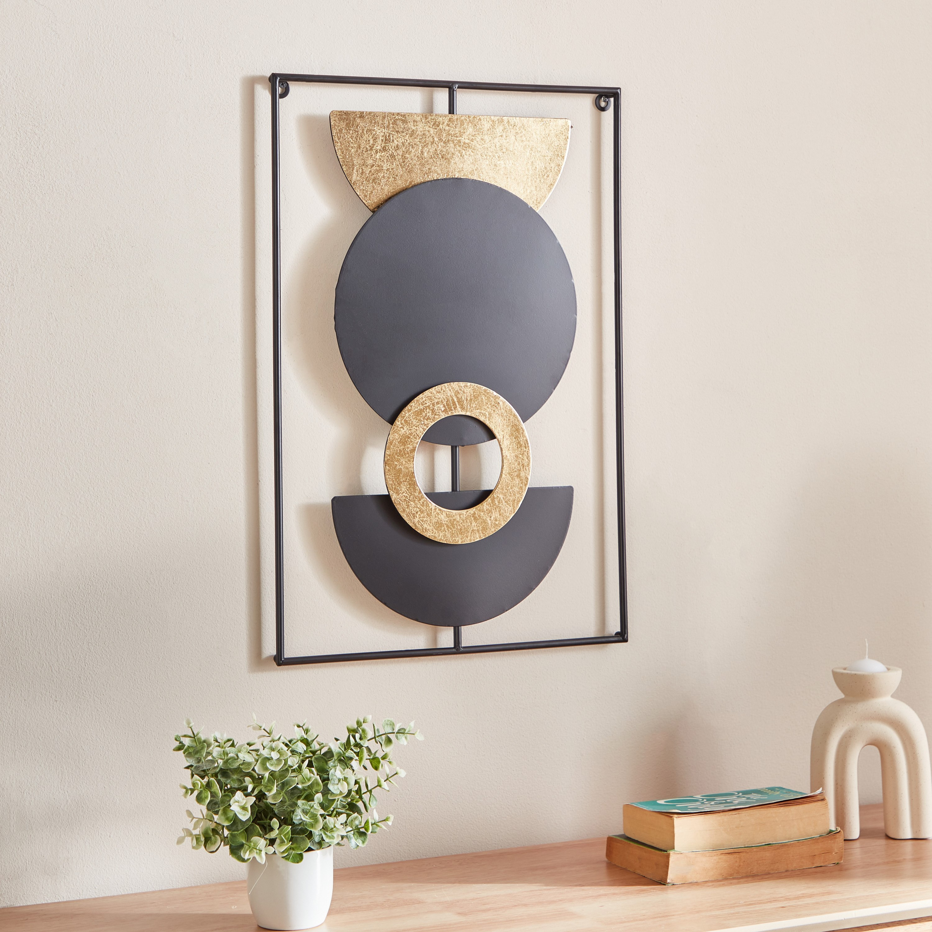 زينة حائط معدن من أوليفر - 40x60x3 سم-hbxdiningroom-walldecor-wallart-image-1