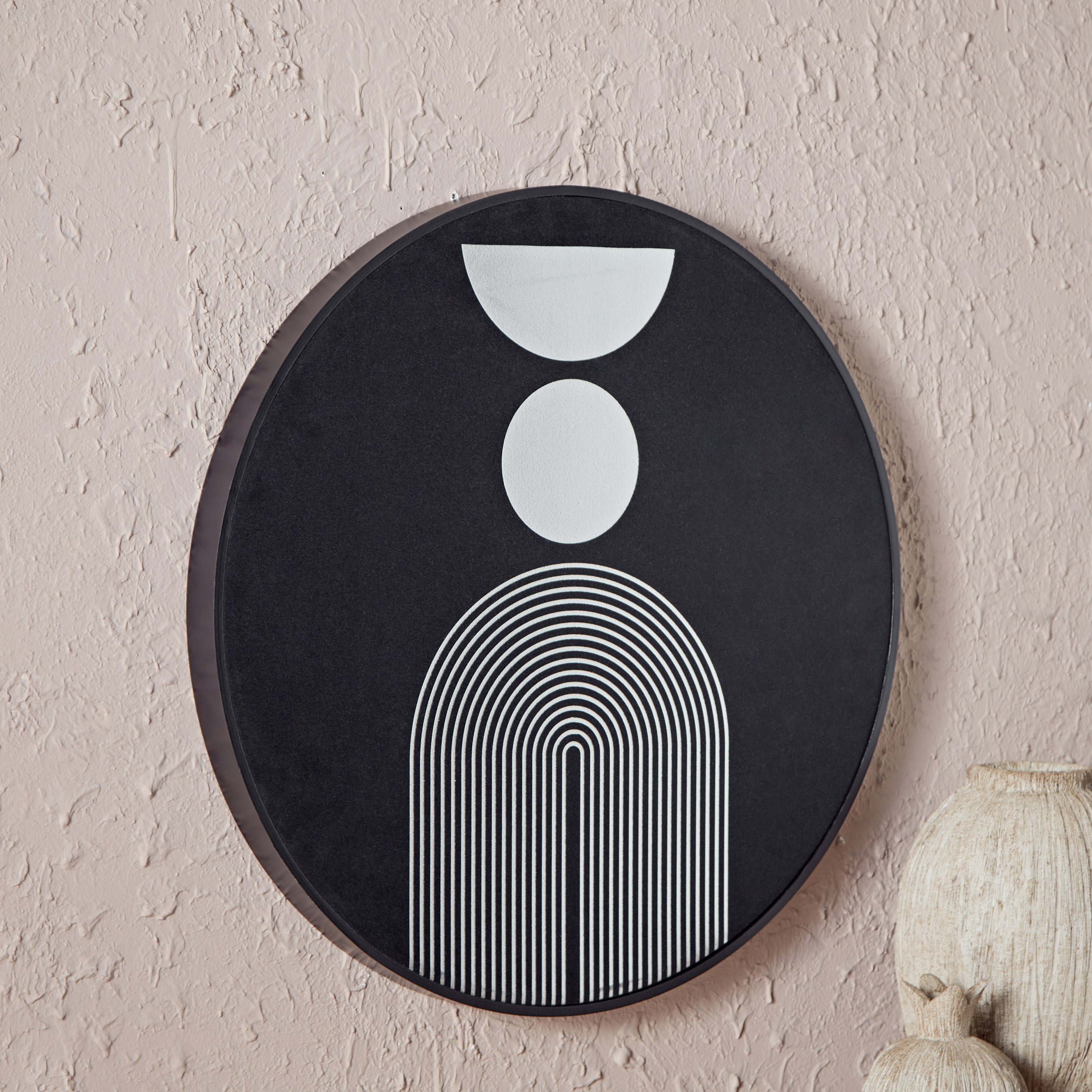 زينة حائط معدنية ومخملية من أوليفر - 59x59x4 سم-hbxlivingroom-walldecor-wallart-image-1