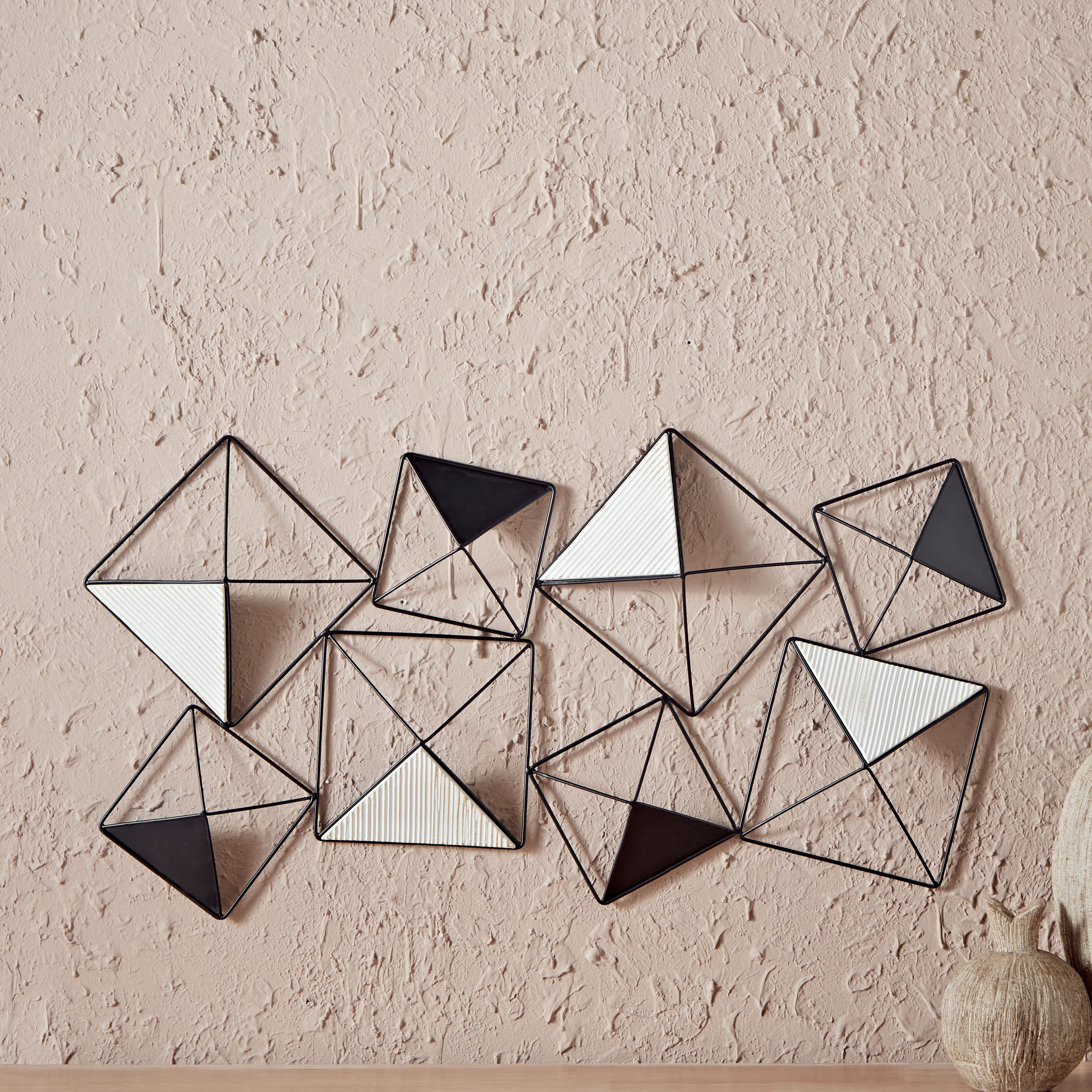 زينة حائط معدنية وخشبية من أوليفر - 79x41x5 سم-hbxlivingroom-walldecor-wallart-image-2