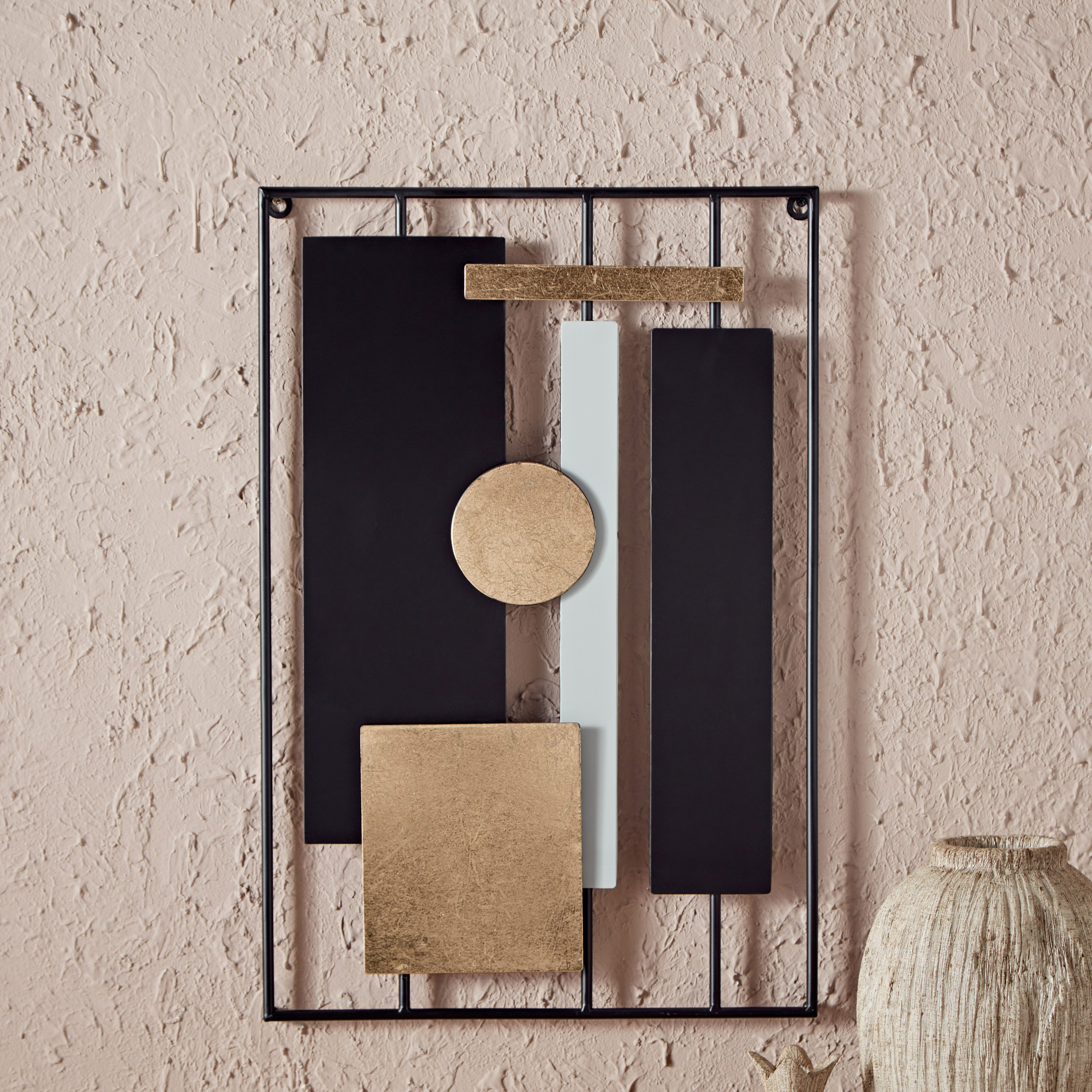 زينة حائط معدنيّة من أوليفر - 40x60x3 سم-hbxlivingroom-walldecor-wallart-image-2