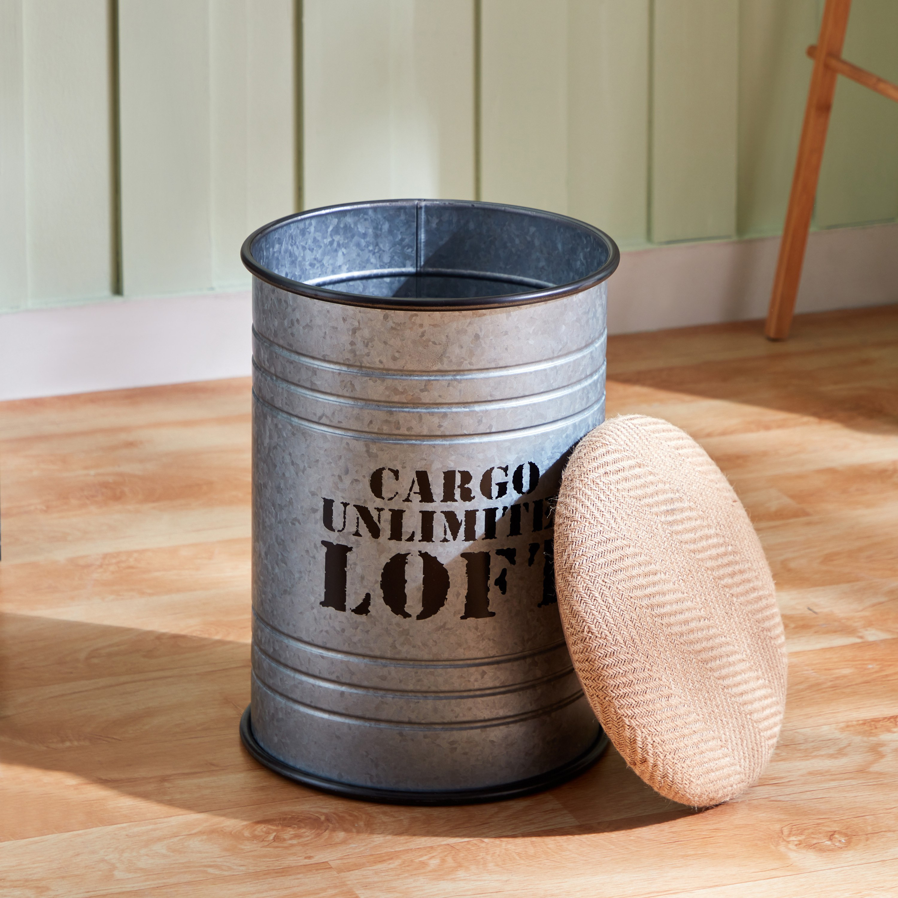 Eldora Canister Stool with Burlap-hbxlivingroom-sofasandarmchairs-ottomansandfootstools-image-2