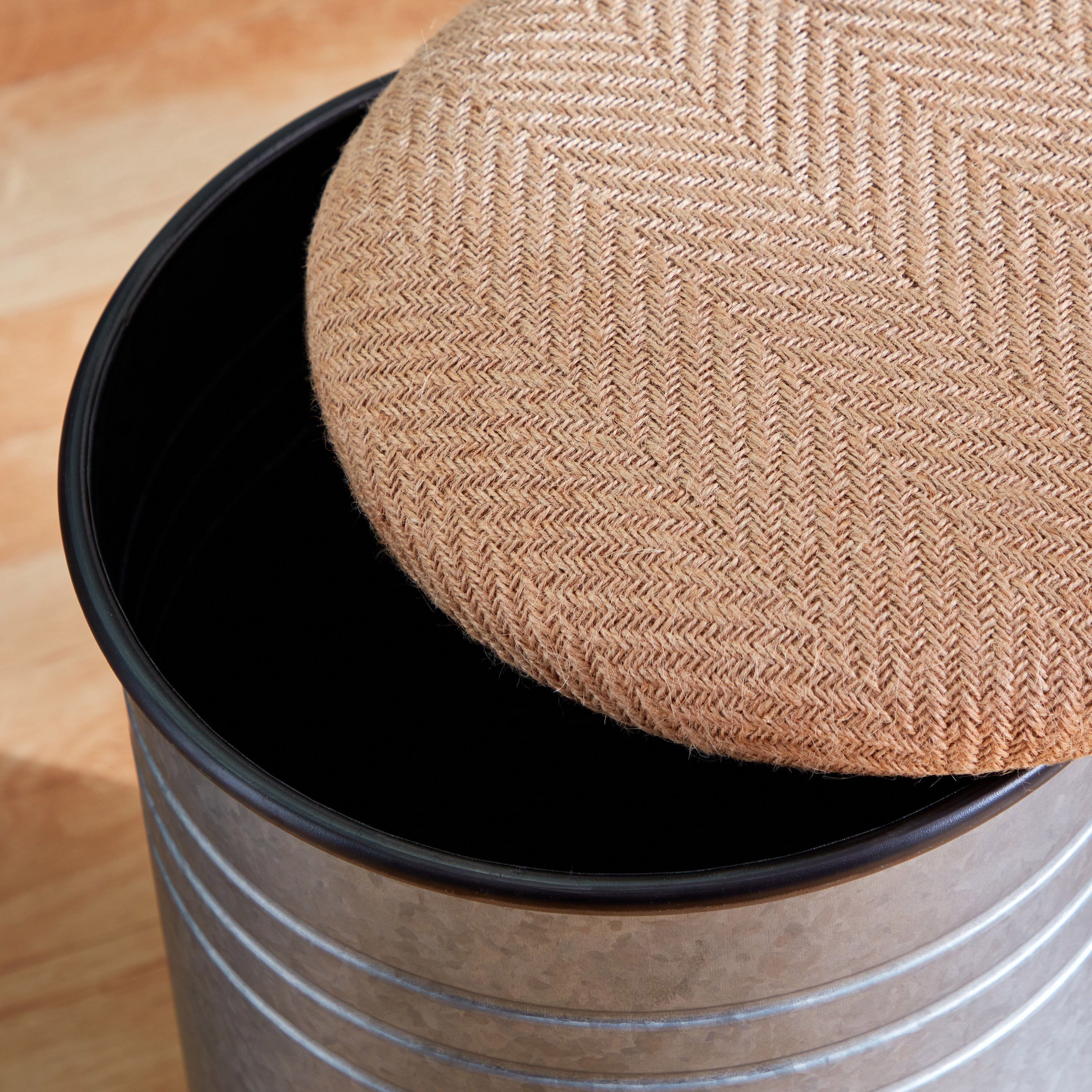 Eldora Canister Stool with Burlap-hbxlivingroom-sofasandarmchairs-ottomansandfootstools-image-3
